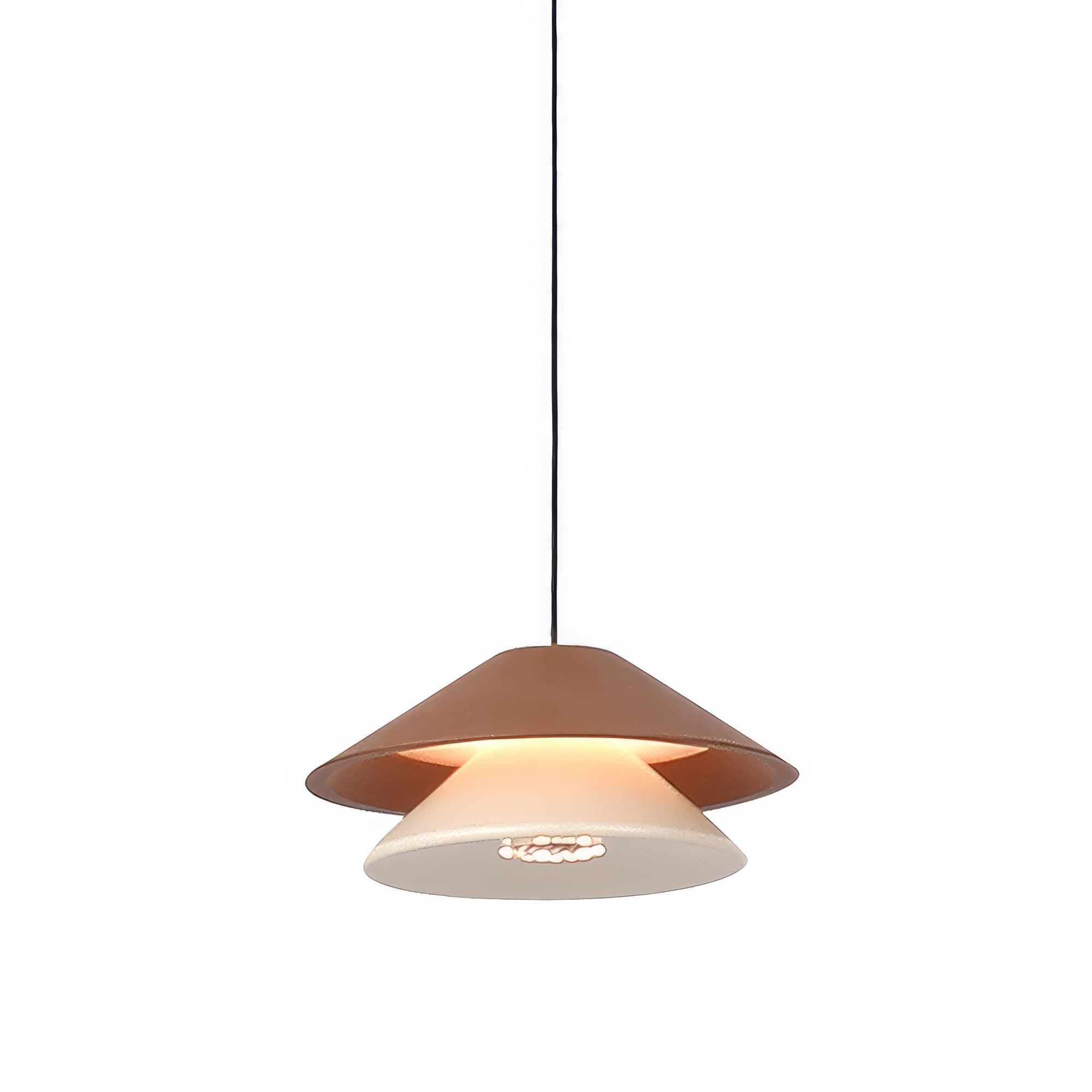 PENDENTE FOSTER TERRACOTA E BRANCO 1xLED 5W — imagem 1 do catálogo Bella