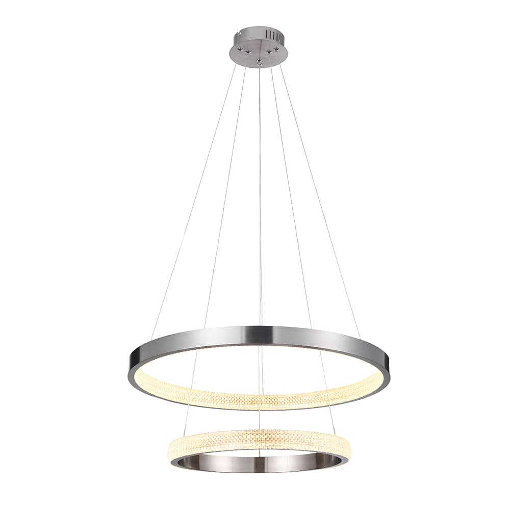 PENDENTE OCA NIQUELADO E TRANSPARENTE 2xLED 54W — imagem 1 do catálogo Bella