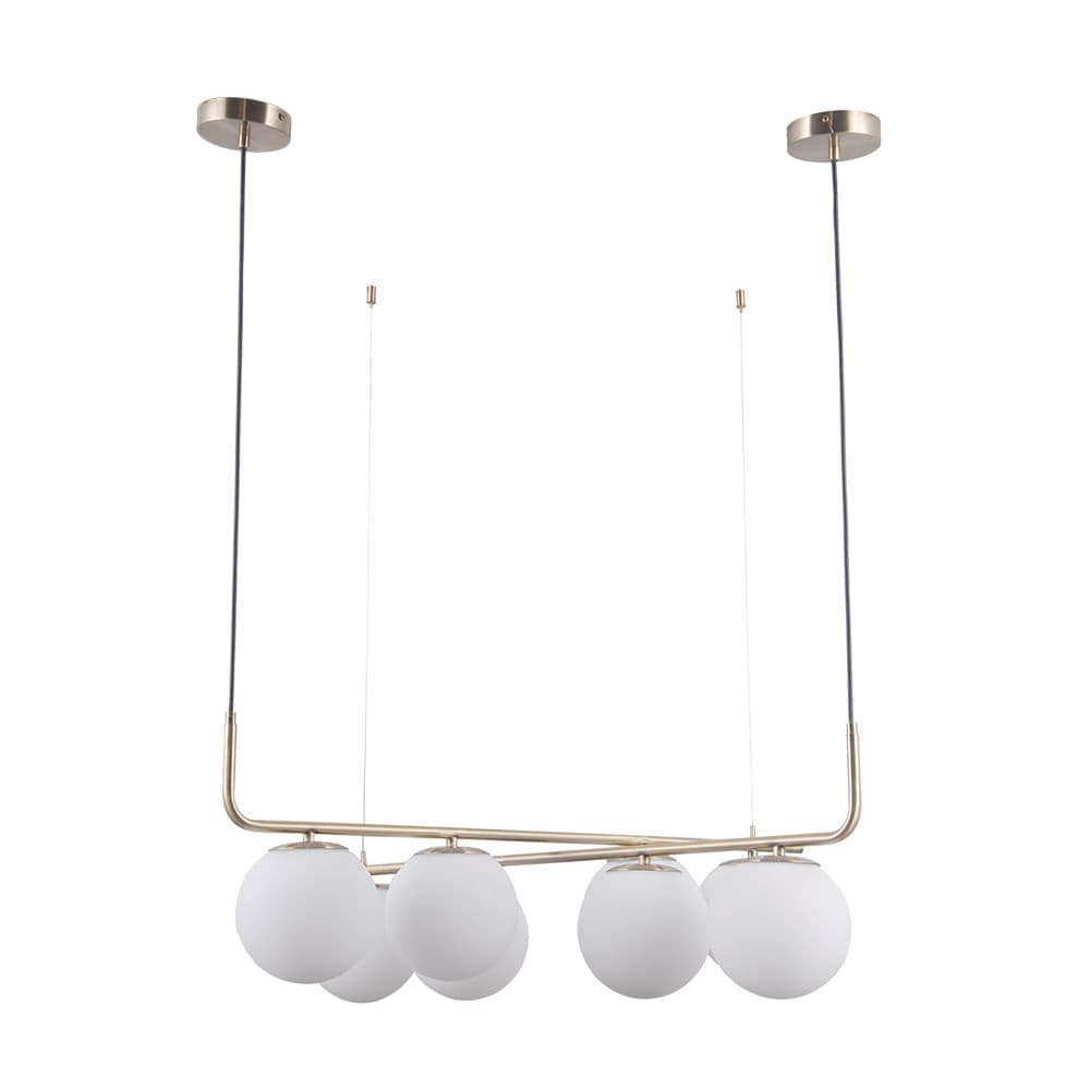 PENDENTE PETIT POA DOURADO E BRANCO 8xE27 BOLINHA MAX 5W — imagem 1 do catálogo Bella