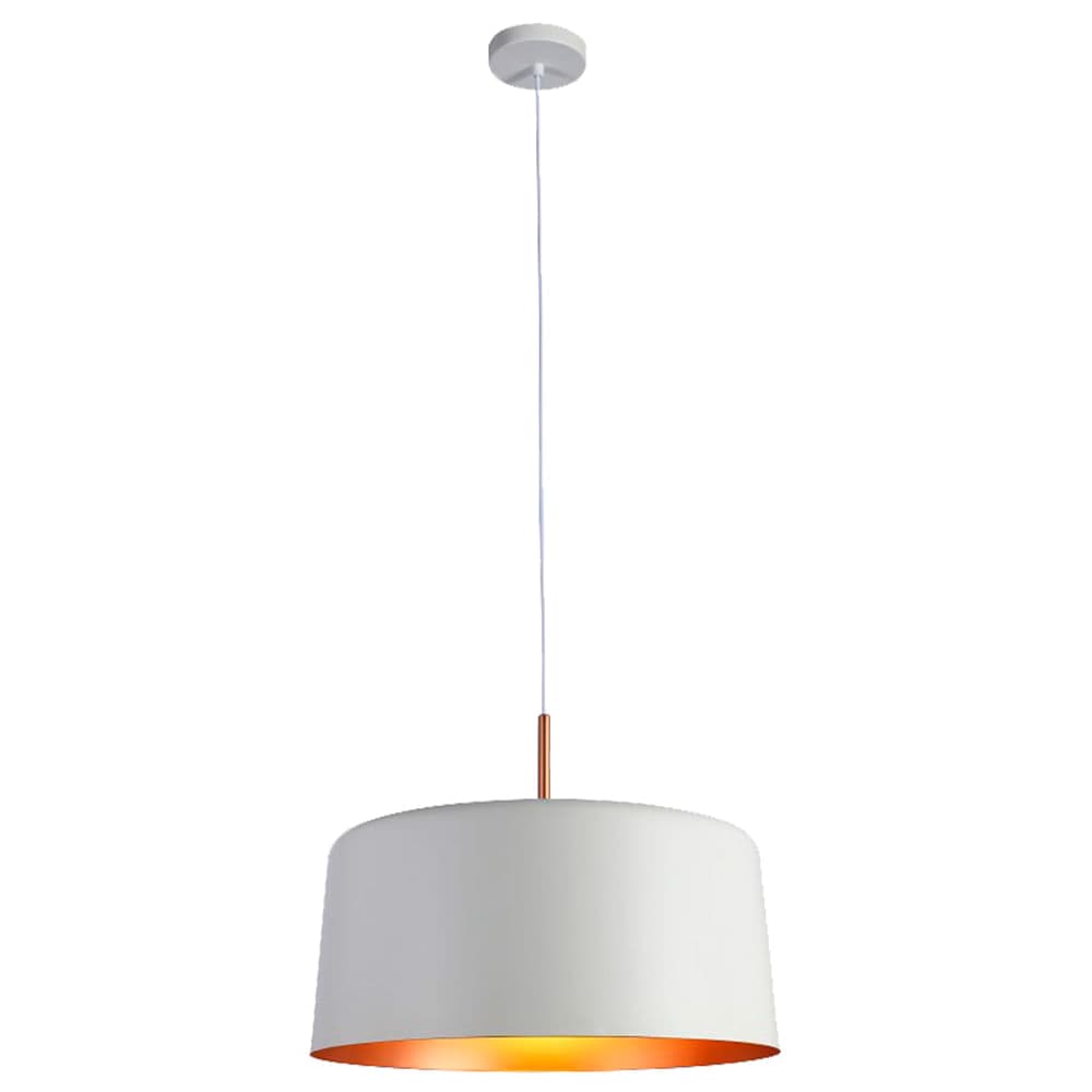 PENDENTE BOT BRANCO E COBRE 1xE27 BULBO MAX 40W — imagem 1 do catálogo Bella