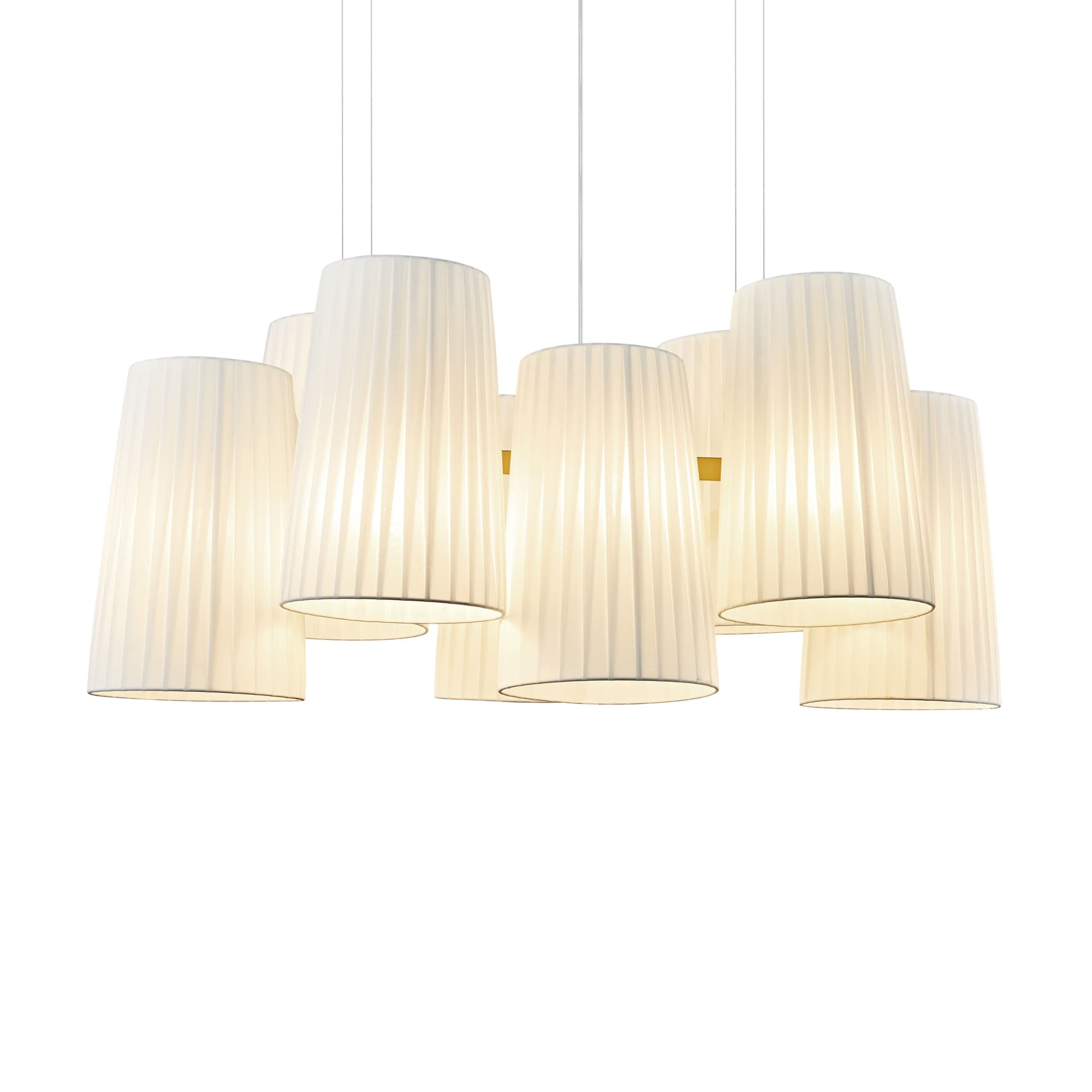 PENDENTE PIEGHE BRANCO E DOURADO 8xE27 BULBO MAX 10W — imagem 1 do catálogo Bella