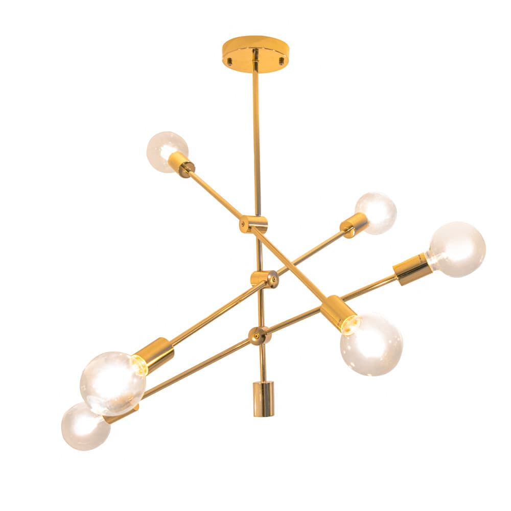 PENDENTE IPANEMA DOURADO 6xE27 BULBO MAX 40W — imagem 1 do catálogo Bella
