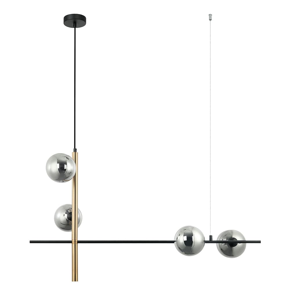 PENDENTE BAMBU PRETO E BRONZE 4xG9 MAX 25W — imagem 1 do catálogo Bella