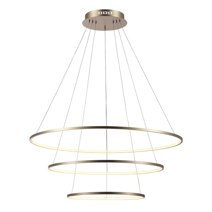 PENDENTE BIRDIE OVAL PENDENTE BIRDIE DOURADO E BRANCO 3xLED 39W — imagem 1 do catálogo Bella