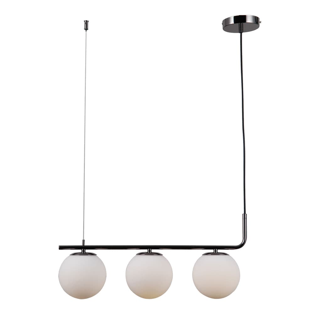 PENDENTE PETIT POA CROMO NEGRO E BRANCO 3xE27 BOLINHA MAX 5W — imagem 1 do catálogo Bella
