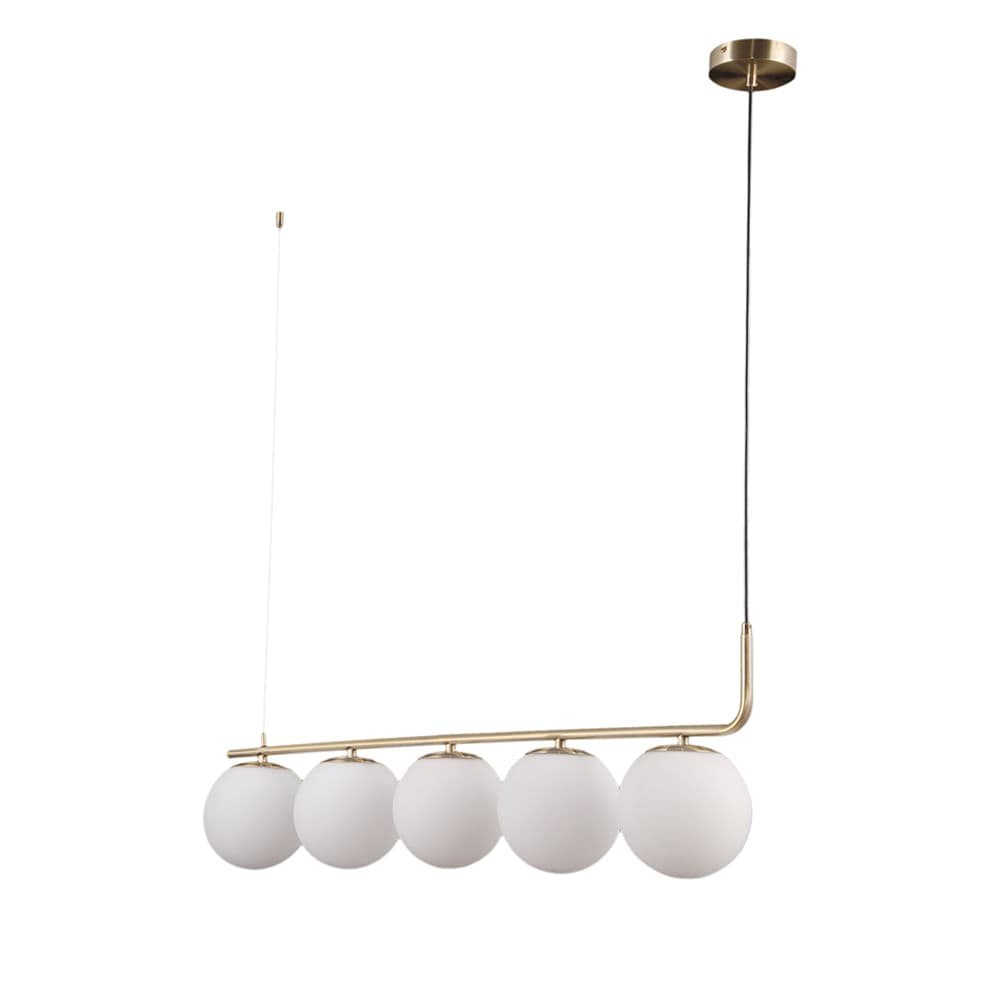 PENDENTE PETIT POA DOURADO E BRANCO 5xE27 BOLINHA MAX 5W — imagem 1 do catálogo Bella