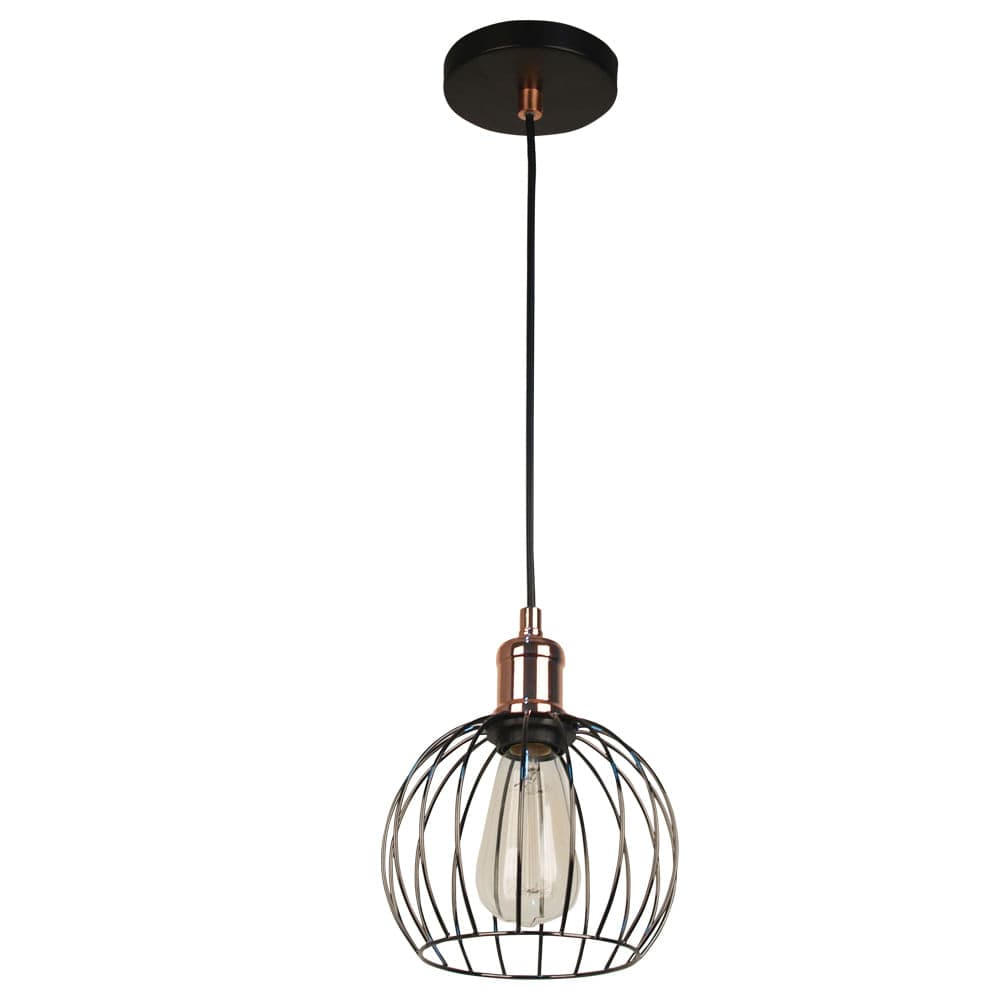 PENDENTE CAGE COBRE E PRETO 1xE27 BULBO MAX 40W — imagem 1 do catálogo Bella