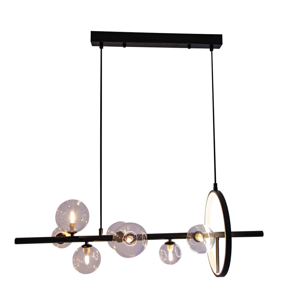 PENDENTE VERSUS PRETO E TRANSPARENTE 7xG9 MAX 9W — imagem 1 do catálogo Bella