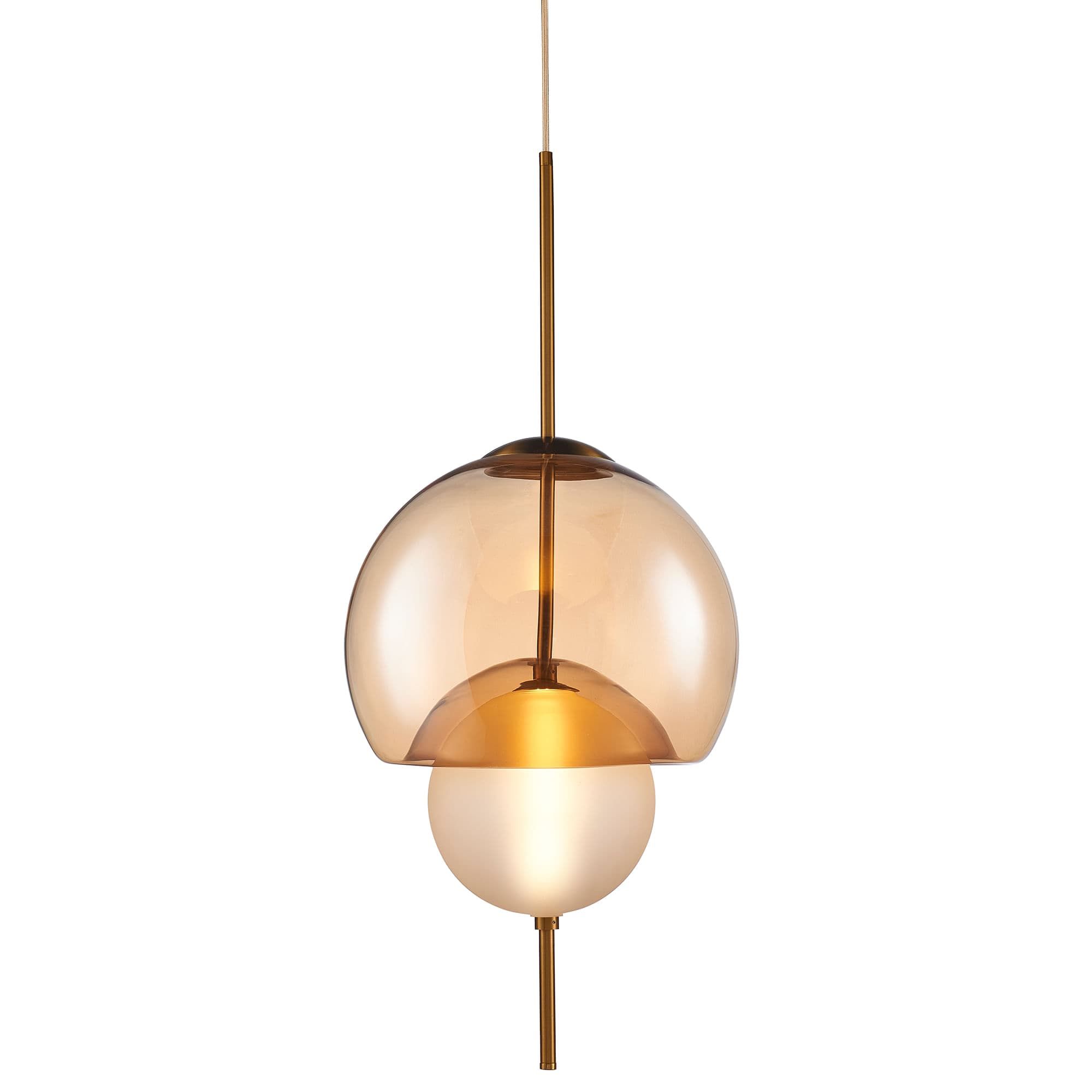 PENDENTE PERLA AMBAR E DOURADO 1xLED 10W — imagem 1 do catálogo Bella