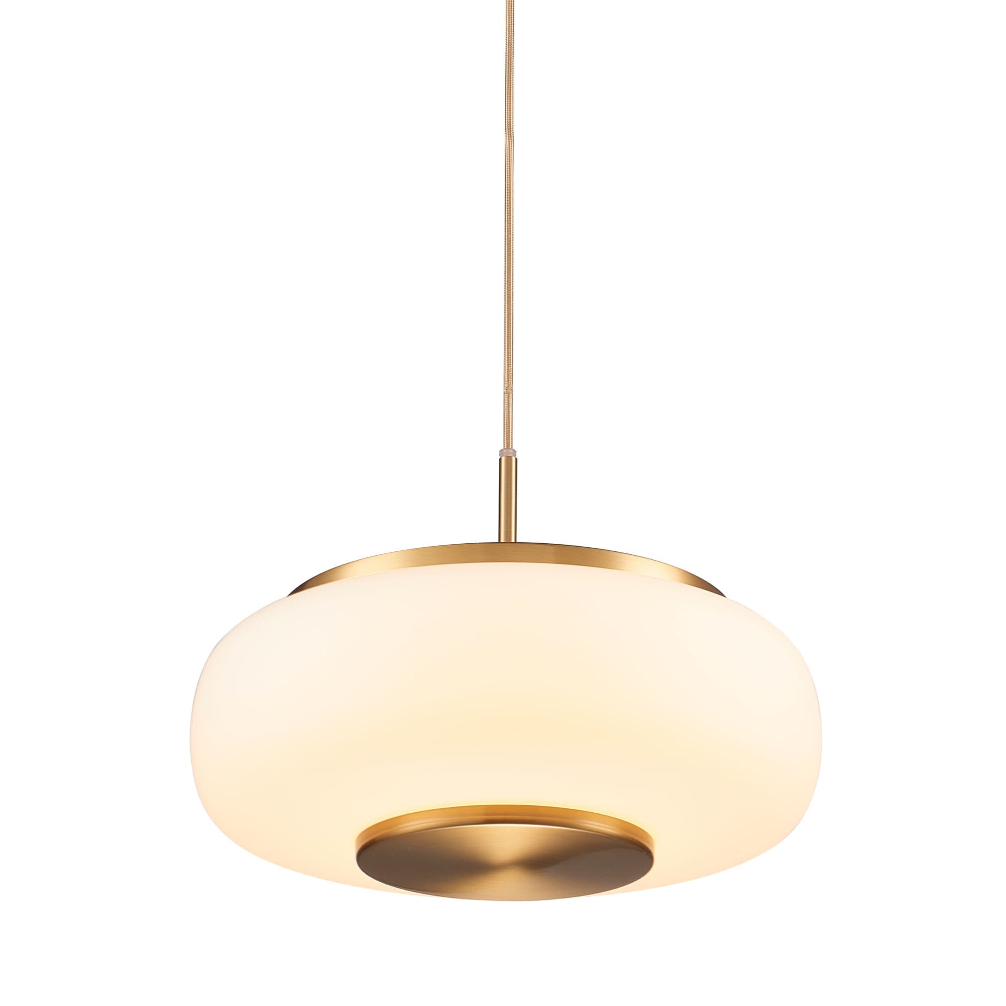 PENDENTE CINTILA OPALINO E DOURADO 1xLED 15W — imagem 1 do catálogo Bella