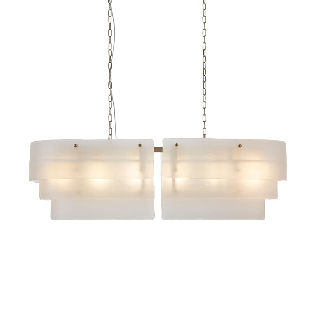 PENDENTE PLAQUE TRANSPARENTE E DOURADO 6xE14 BOLINHA MAX 40W — imagem 1 do catálogo Bella