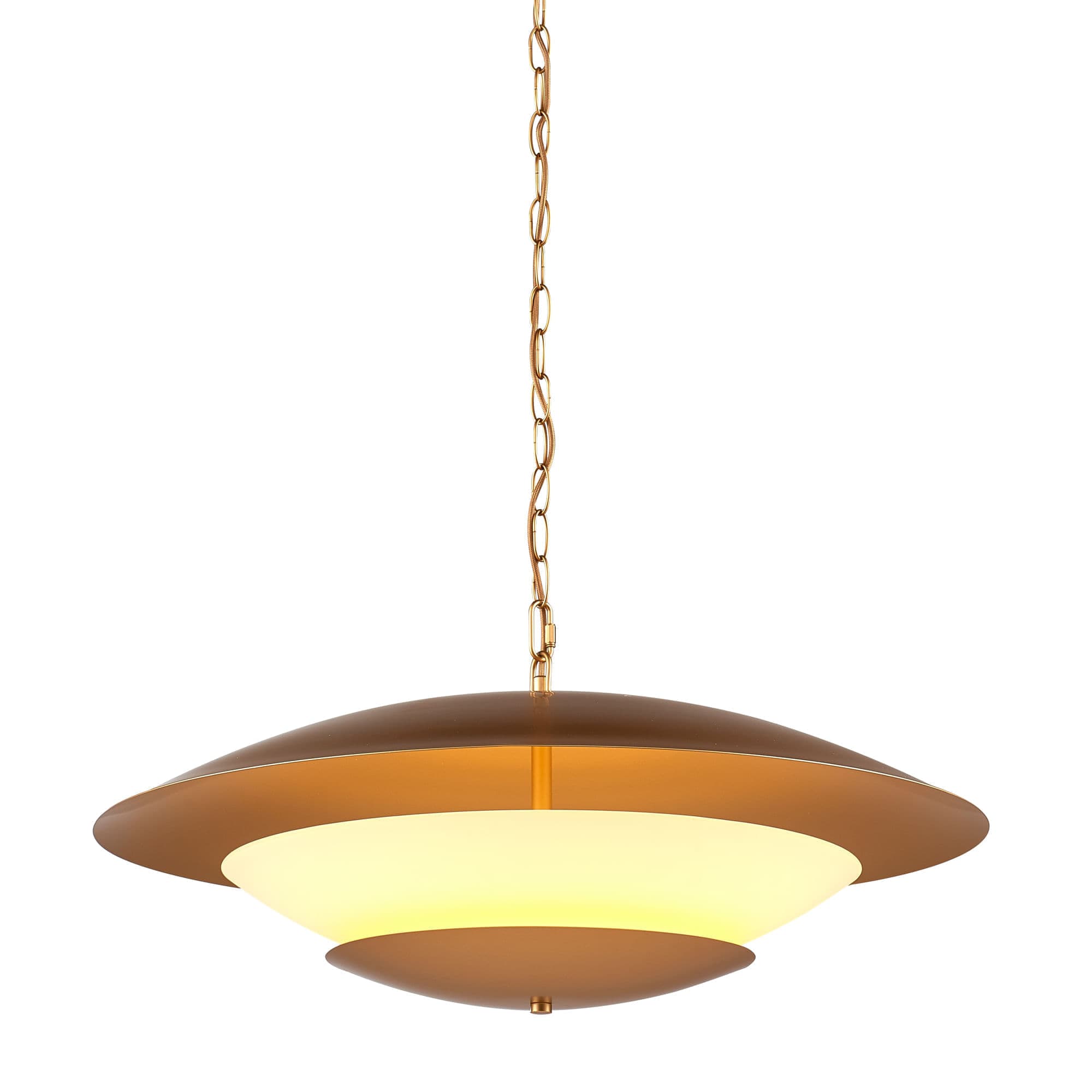PENDENTE BALANS DOURADO E OPALINO 1xLED 24W — imagem 1 do catálogo Bella