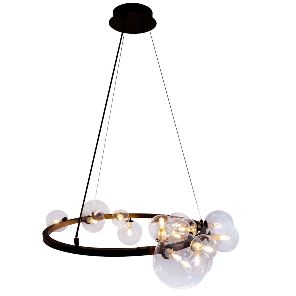 PENDENTE VERSUS PRETO E TRANSPARENTE 14xG9 MAX 7W — imagem 1 do catálogo Bella