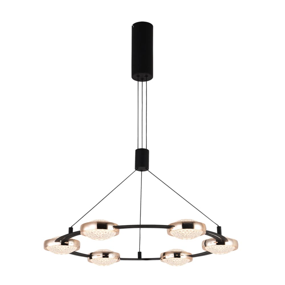 PENDENTE BEEP PRETO E DOURADO 6xLED 7,5W — imagem 1 do catálogo Bella