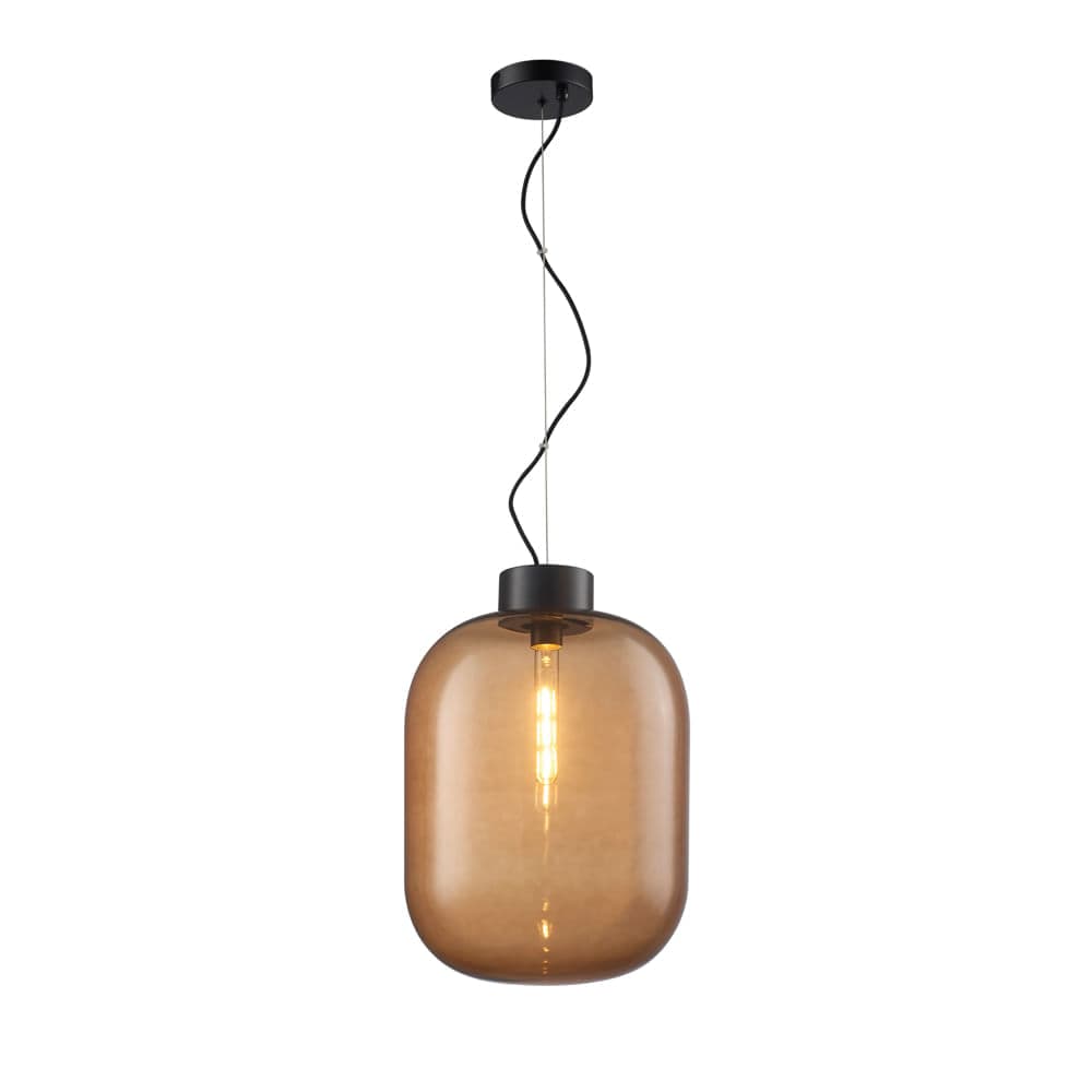 PENDENTE BONBONNE MARROM E PRETO 1xE27 BULBO MAX 15W — imagem 1 do catálogo Bella