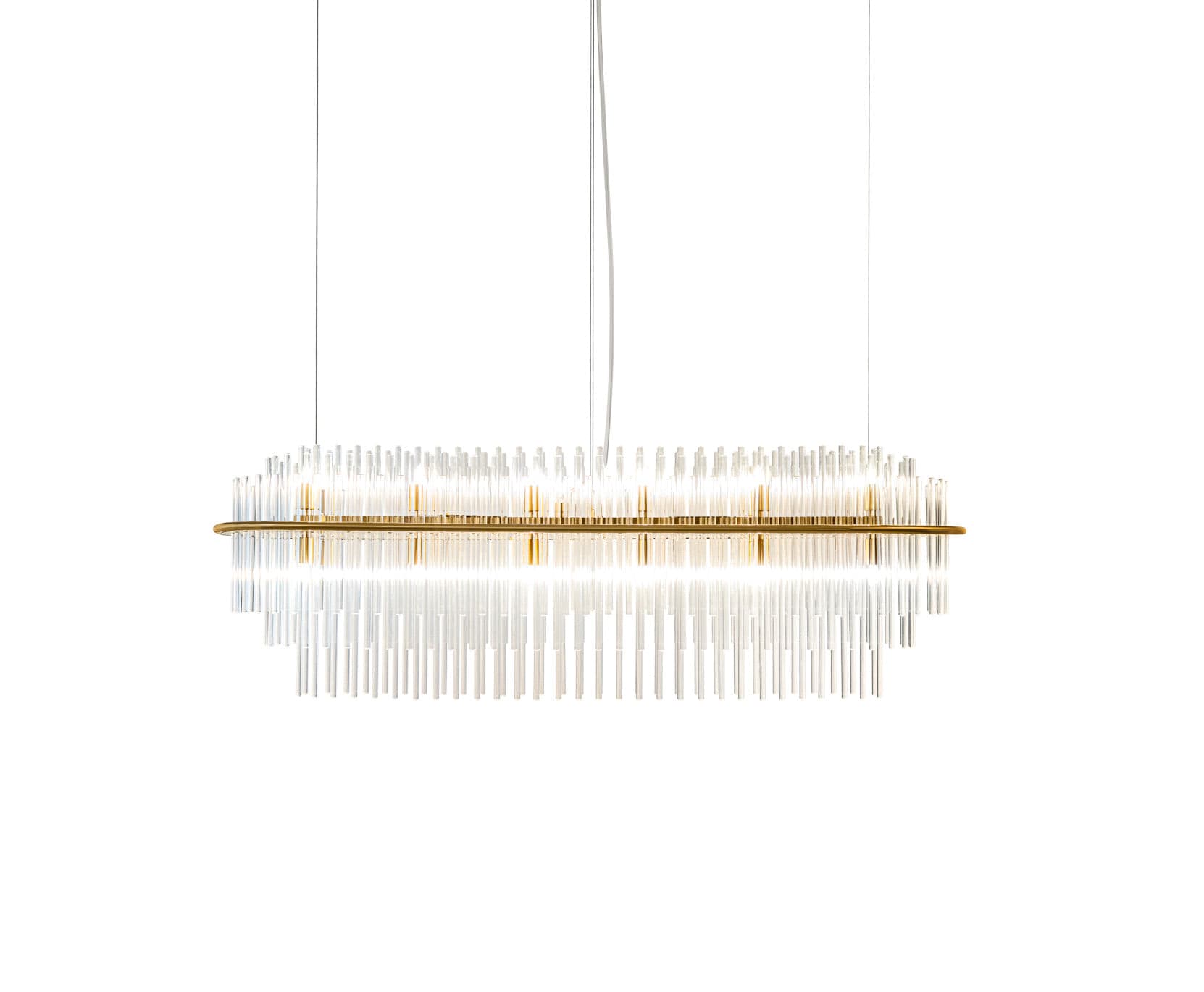 PENDENTE DOPPLER TRANSPARENTE E DOURADO 24xG9 MAX 25W — imagem 1 do catálogo Bella