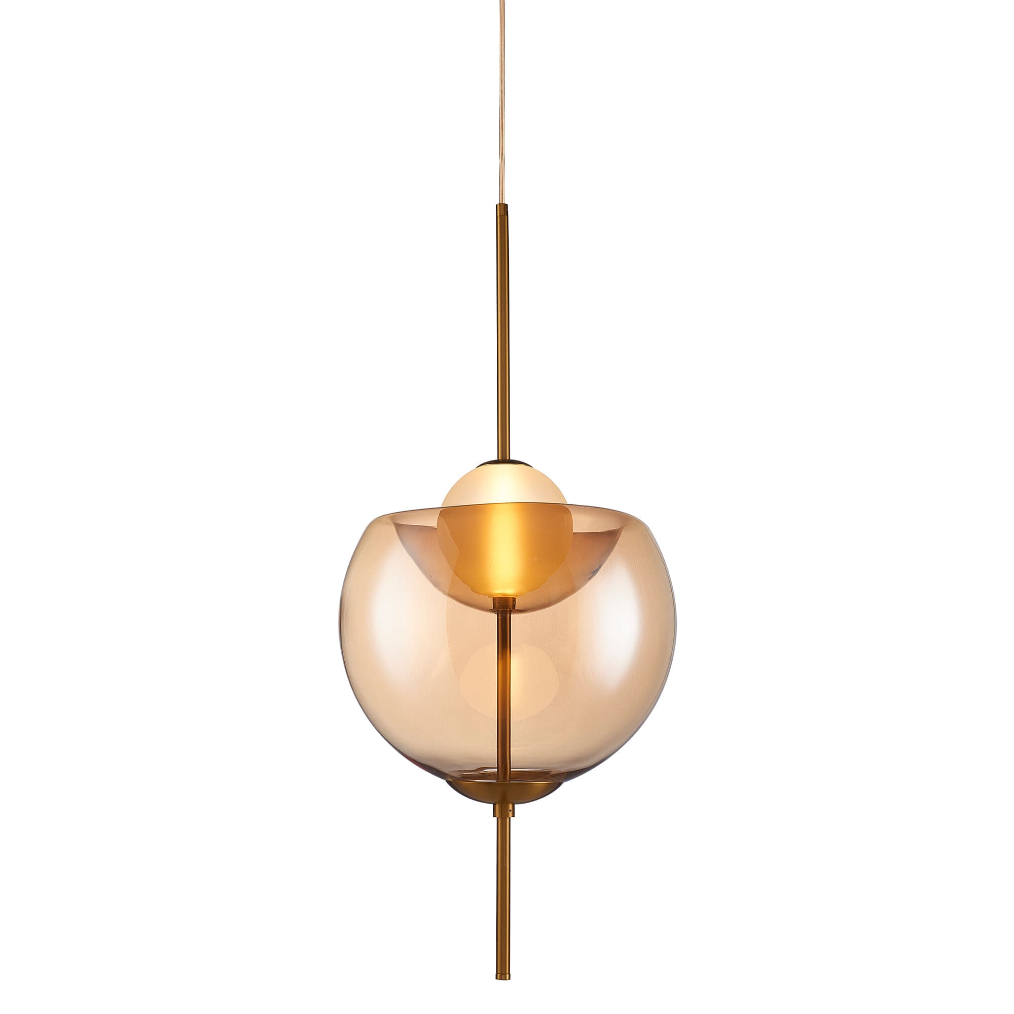 PENDENTE PERLA AMBAR E DOURADO 1xLED 10W — imagem 1 do catálogo Bella