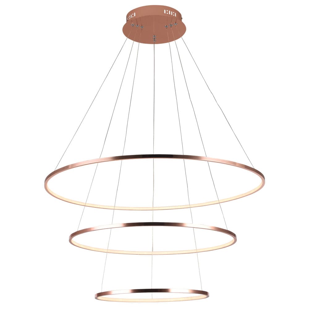 PENDENTE BIRDIE OVAL PENDENTE BIRDIE ROSE GOLD E BRANCO 3xLED 39W — imagem 1 do catálogo Bella