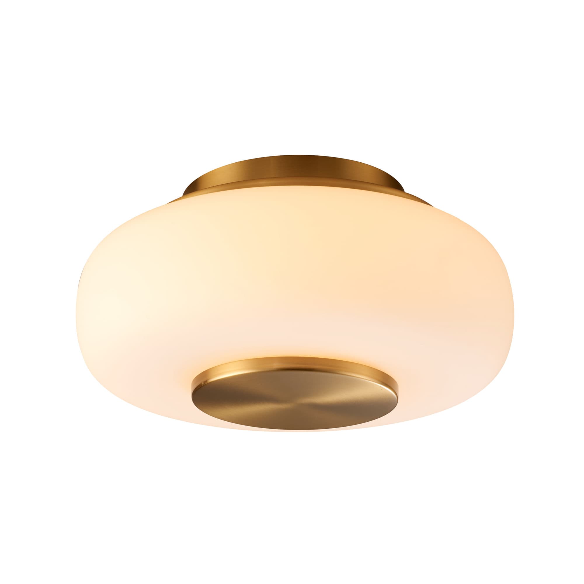 PLAFON CINTILA OPALINO E DOURADO 1xLED 15W — imagem 1 do catálogo Bella