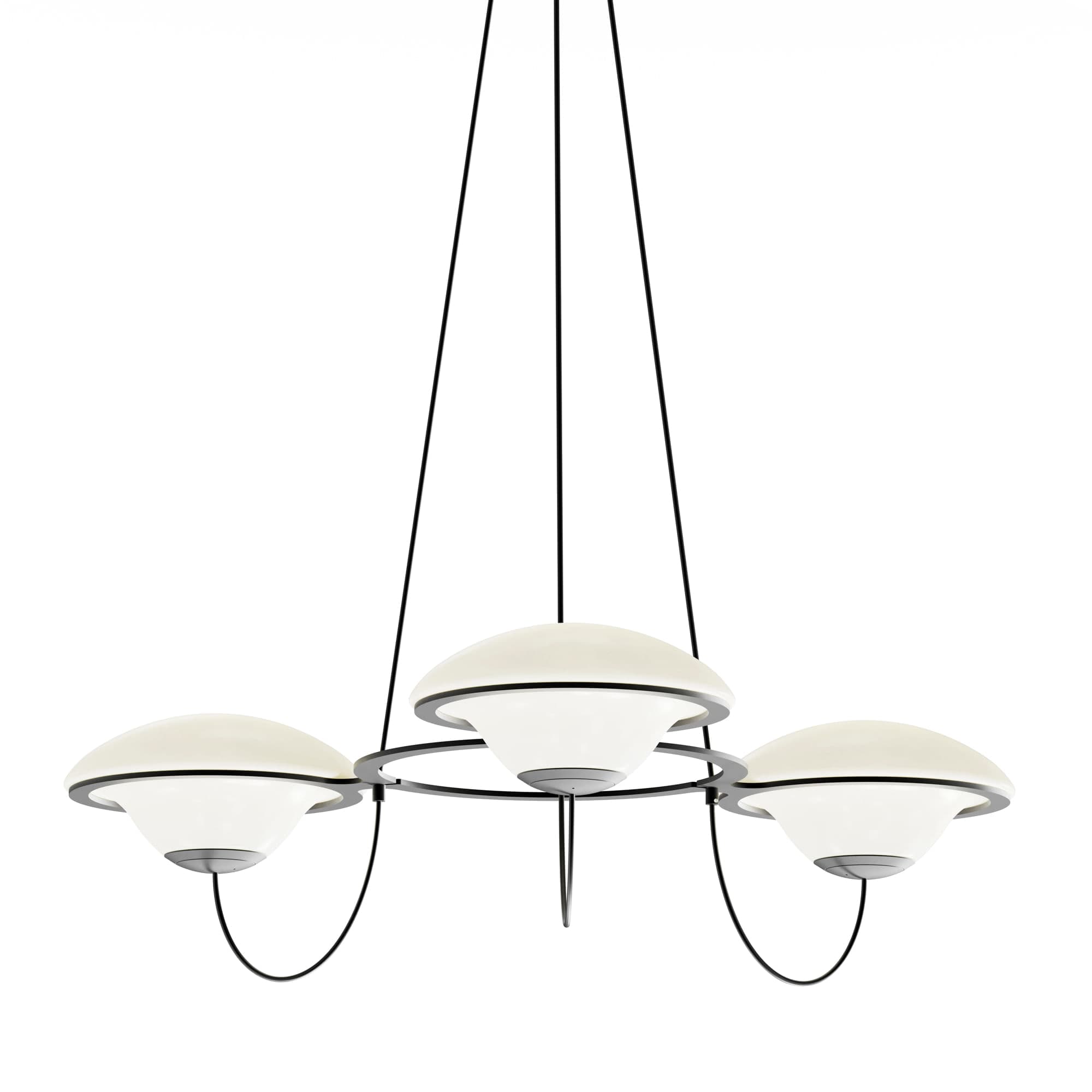 PENDENTE ZAHA OPALINO E PRETO 3xE27 BOLINHA MAX 5W — imagem 1 do catálogo Bella