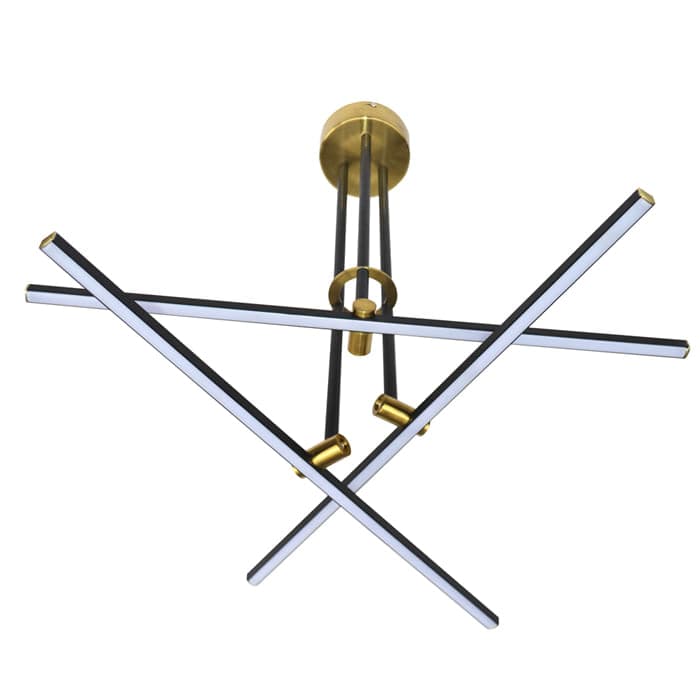 PENDENTE MOB PRETO E DOURADO 3xLED 10W — imagem 1 do catálogo Bella