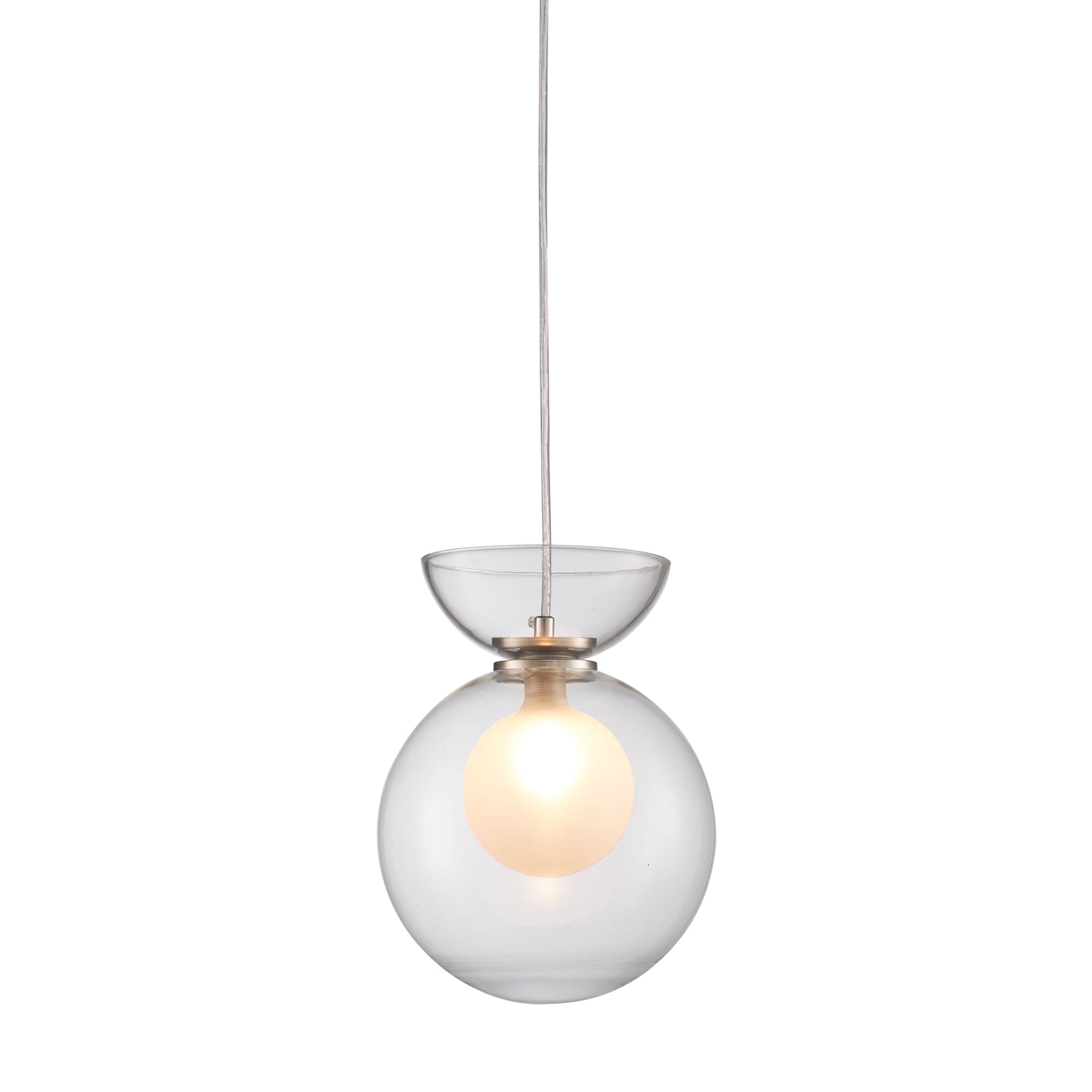 PENDENTE SIBILA TRANSPARENTE E NIQUELADO 1xG9 MAX 5W — imagem 1 do catálogo Bella