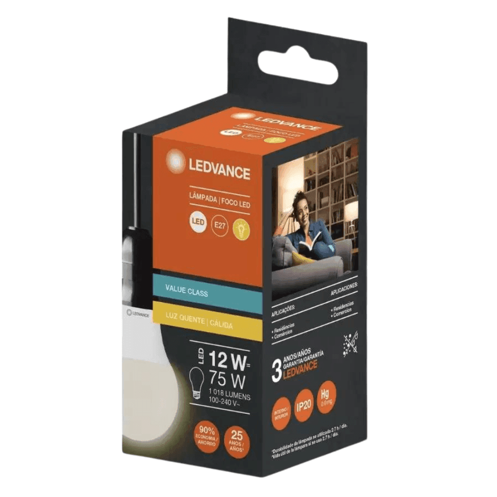 Lâmpada LED Bulbo E27 Bivolt 12W 1018 Lúmens CLA75 LEDVANCE — 3000K