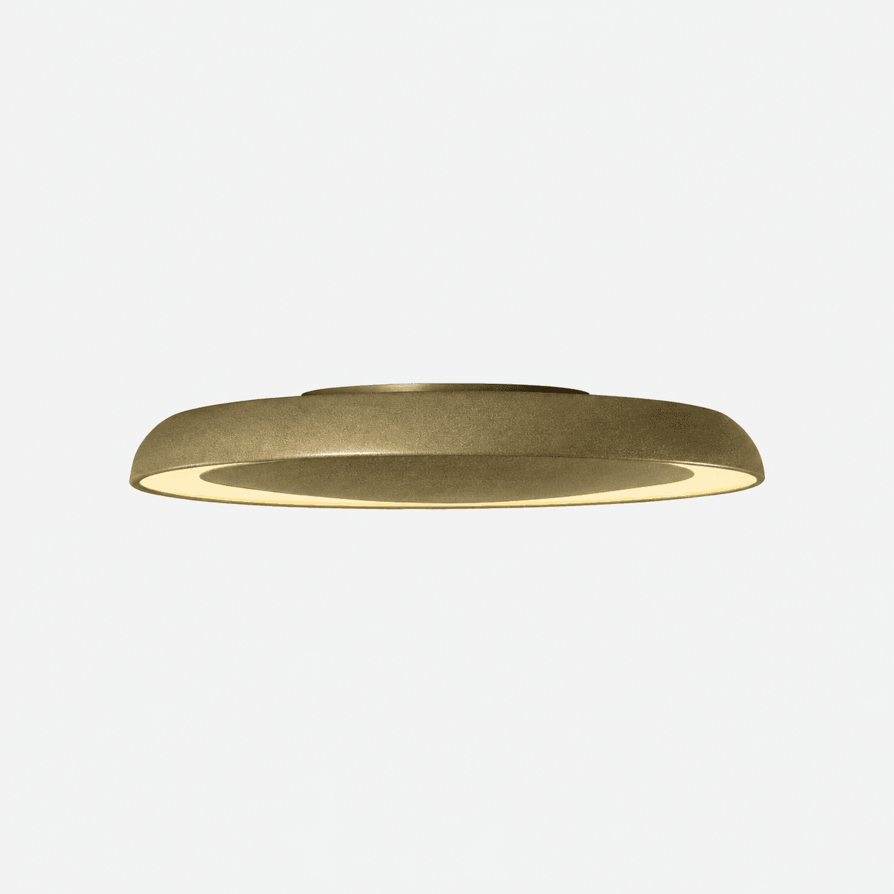 Simulação do acabamento Bronze no plafon Circlet, baseada na foto do fabricante e na cartela Usina.