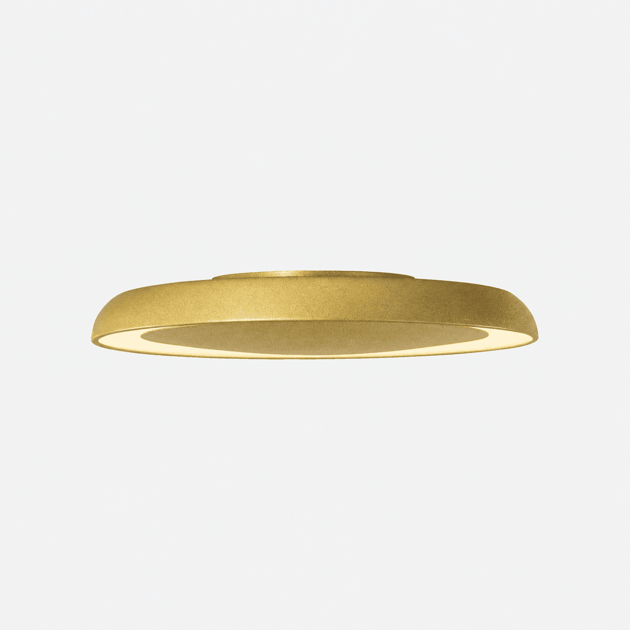 Simulação do acabamento Dourado no plafon Circlet, baseada na foto do fabricante e na cartela Usina.