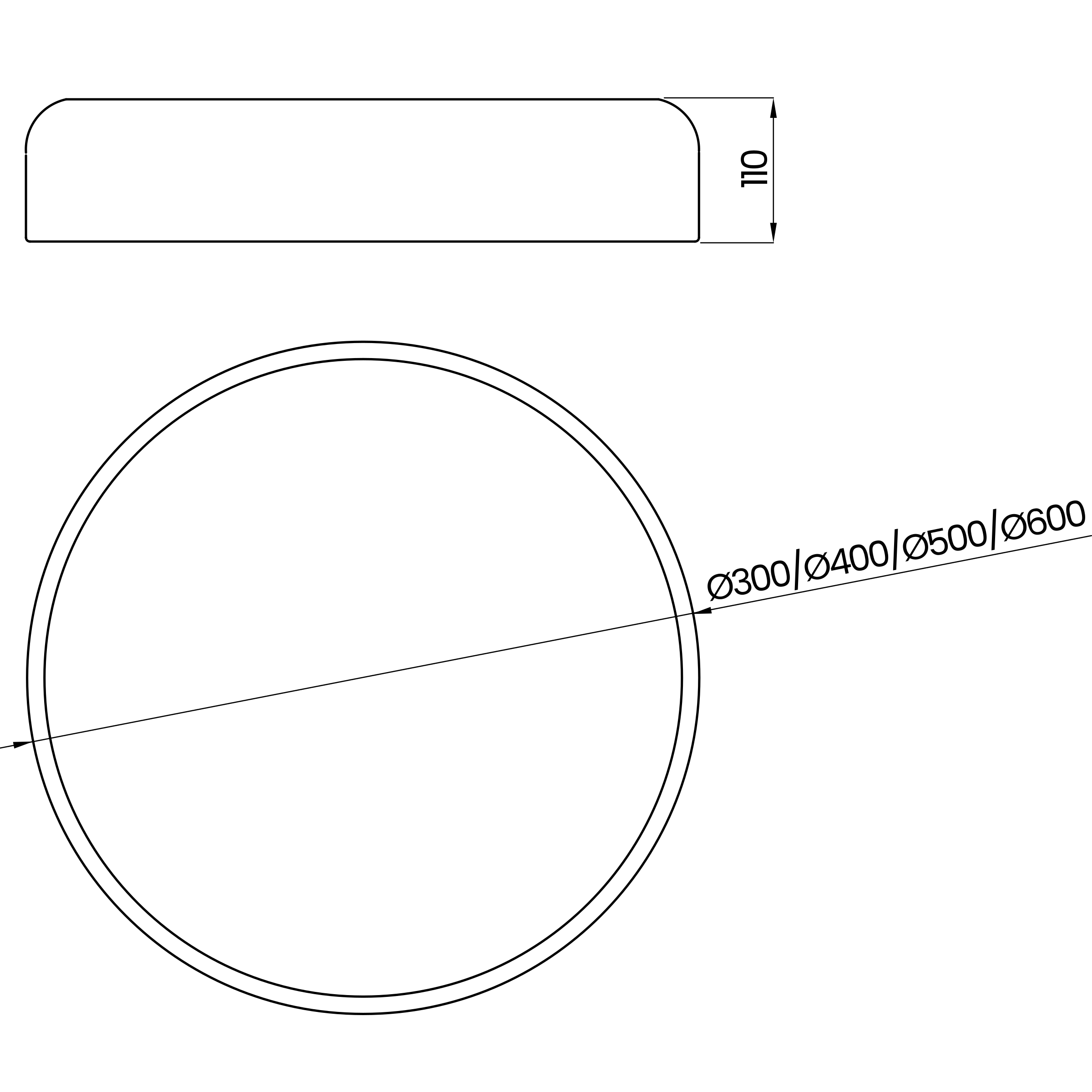 Desenho técnico cotado do plafon, da Usina Design