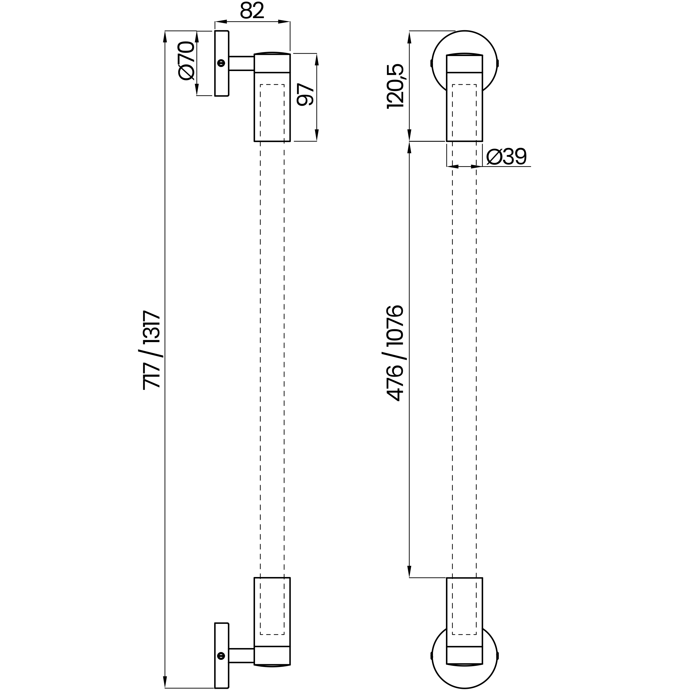 Desenho técnico cotado do plafon, da Usina Design