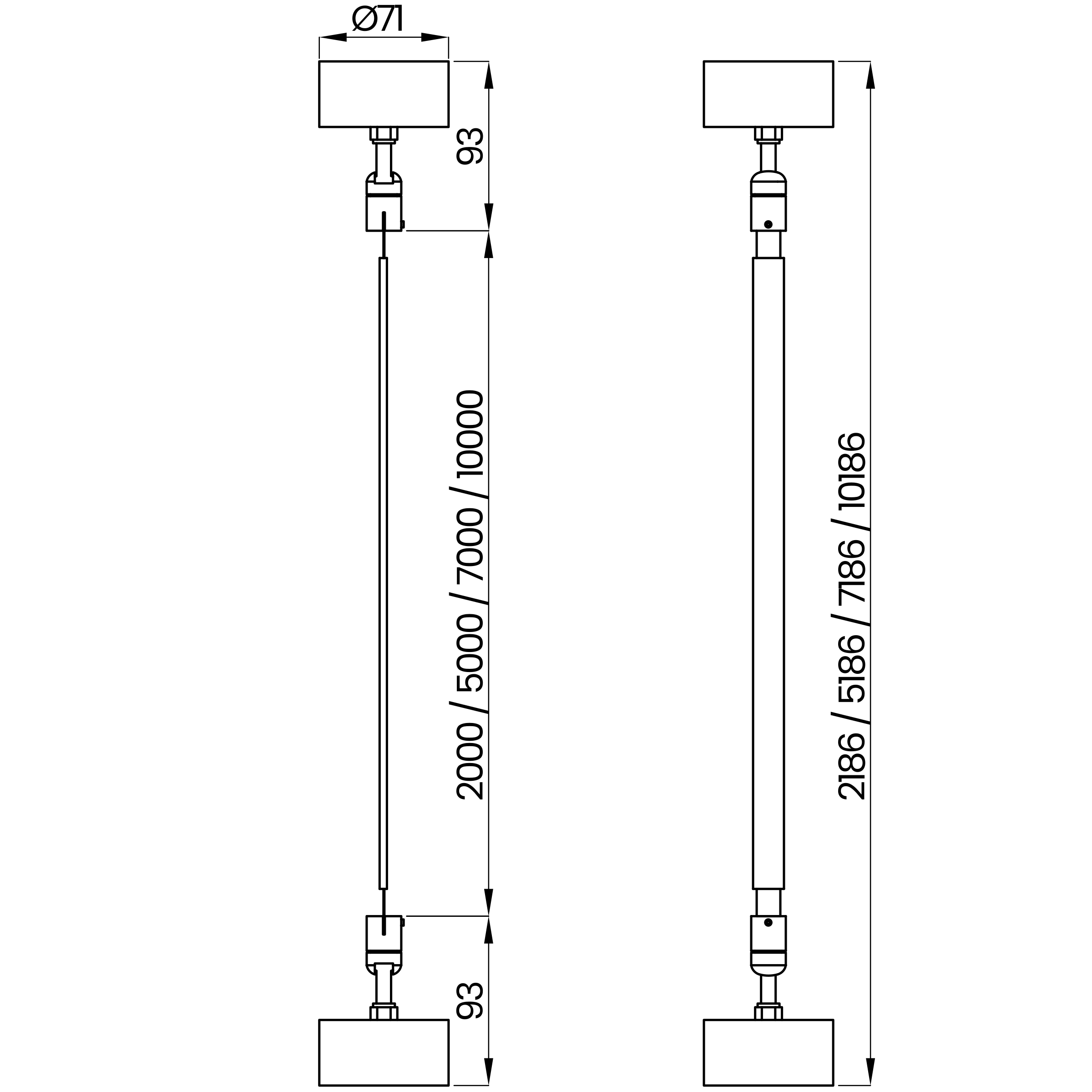 Desenho técnico cotado do sistema linear, da Usina Design