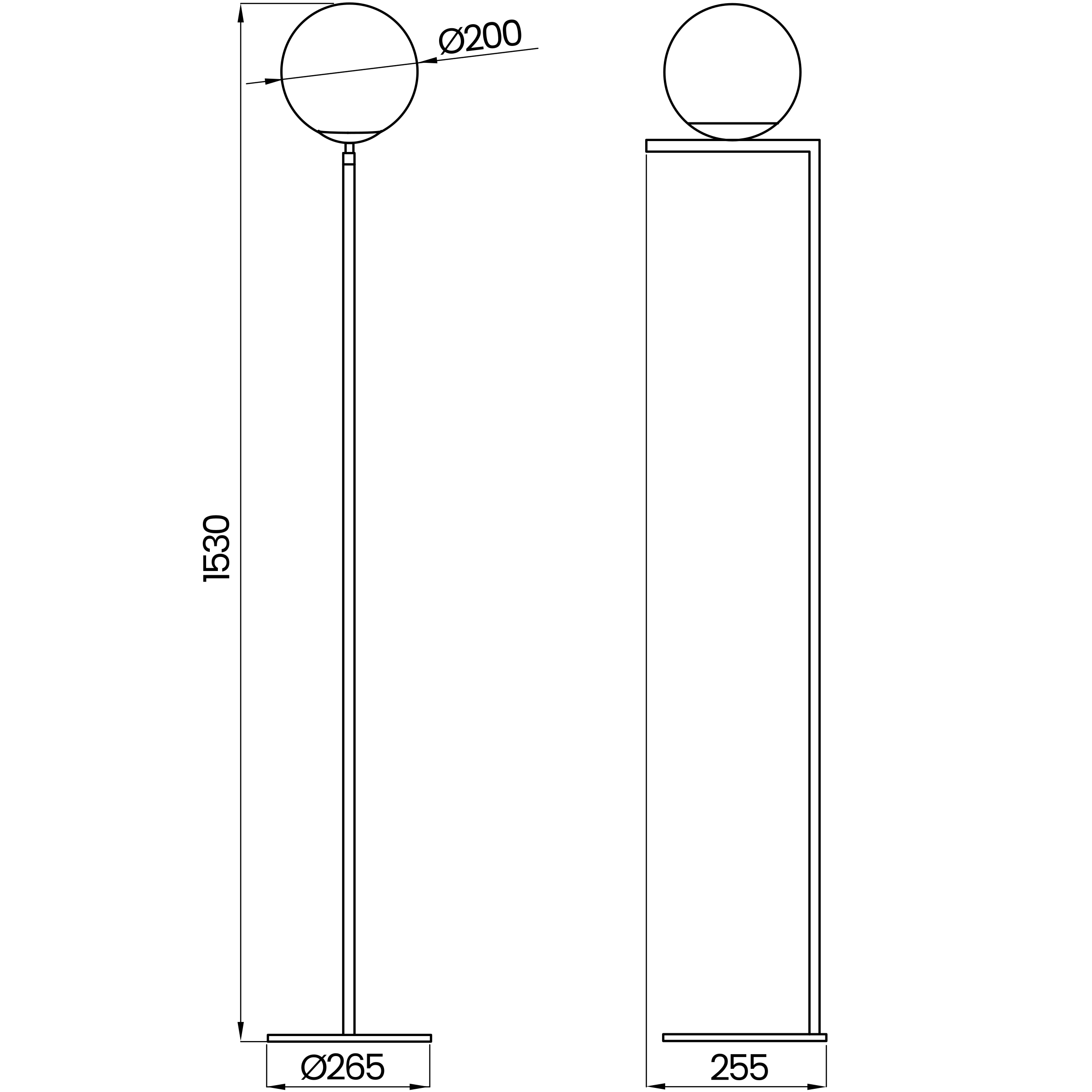 Desenho técnico cotado da coluna, da Usina Design