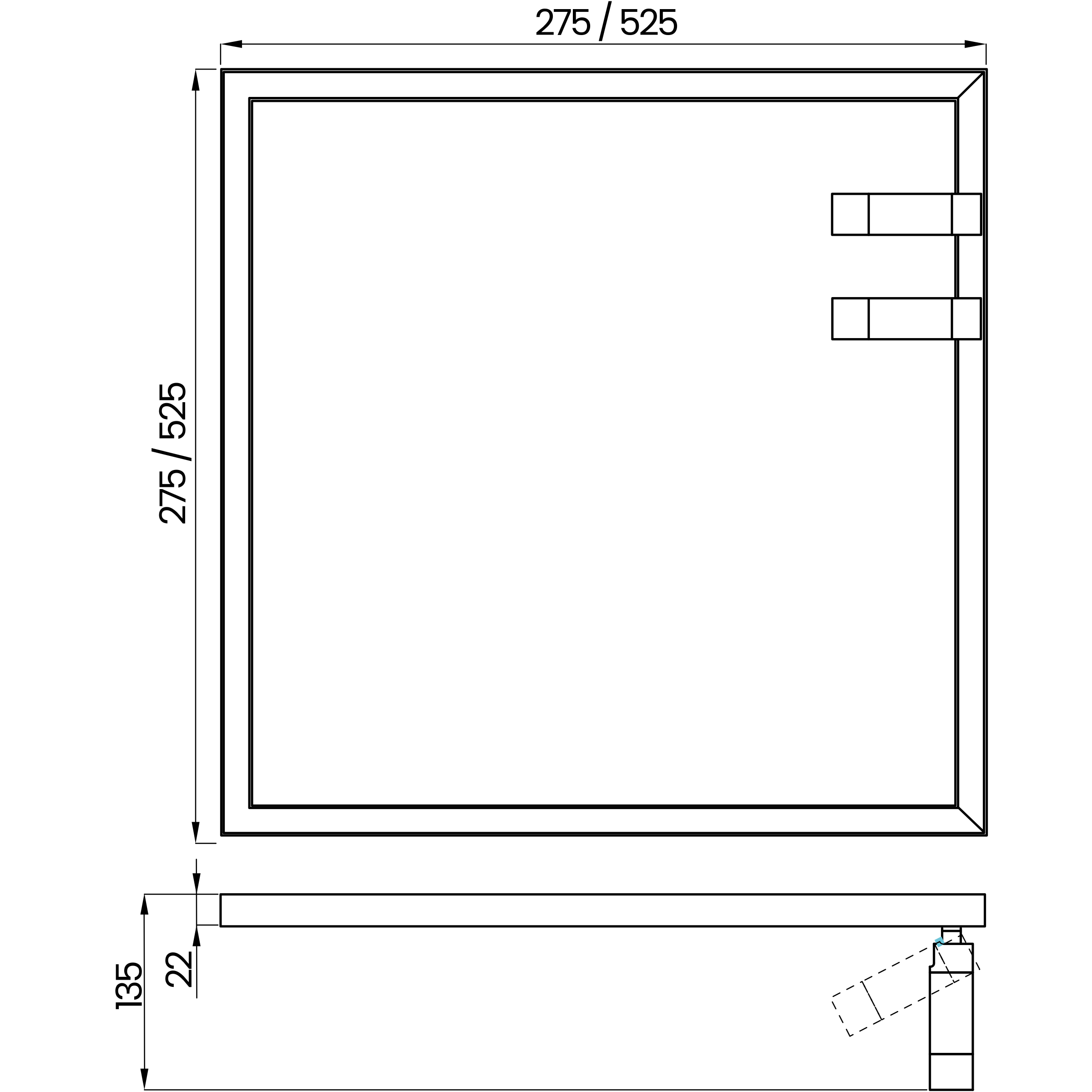 Desenho técnico cotado do plafon, da Usina Design