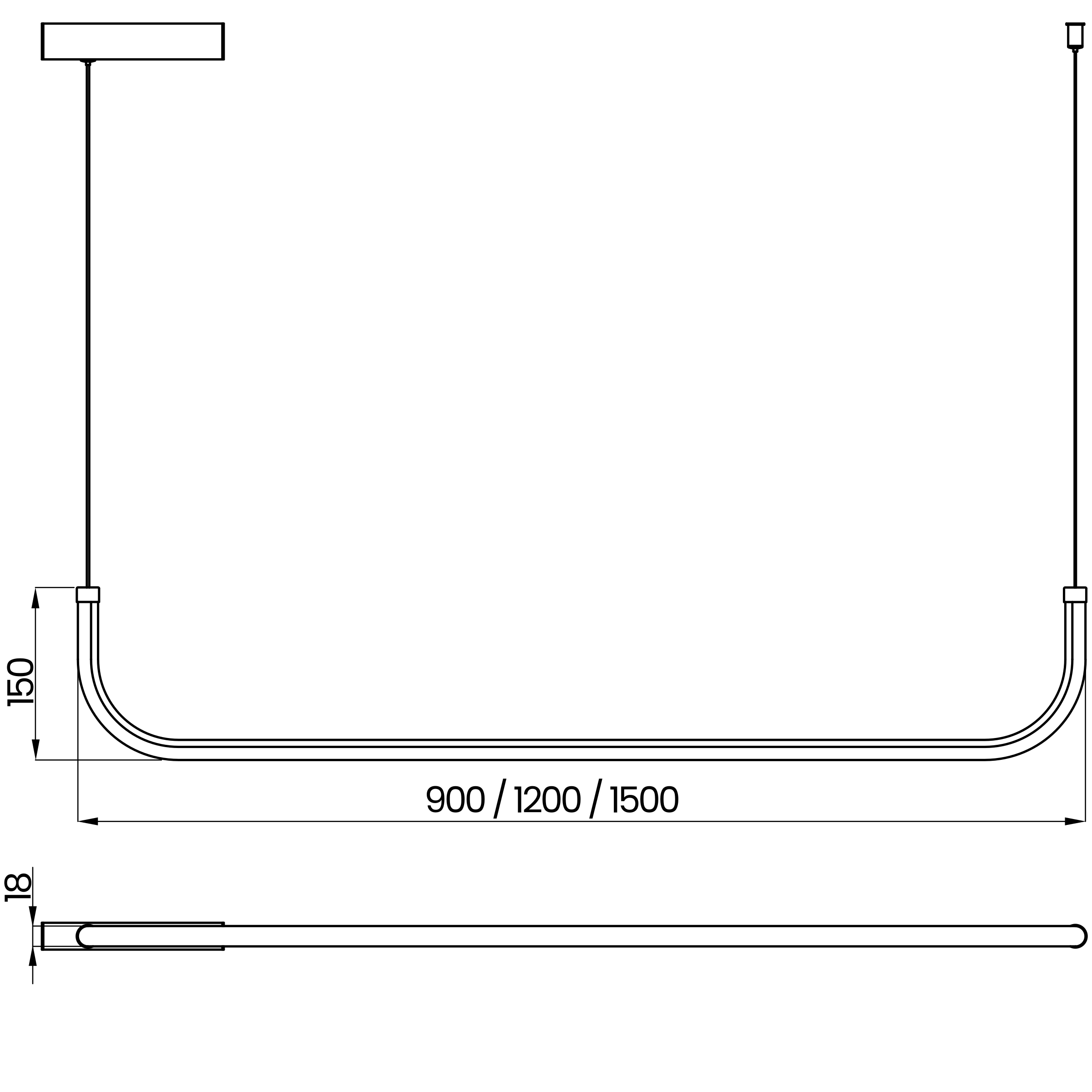 Desenho técnico cotado do pendente, da Usina Design