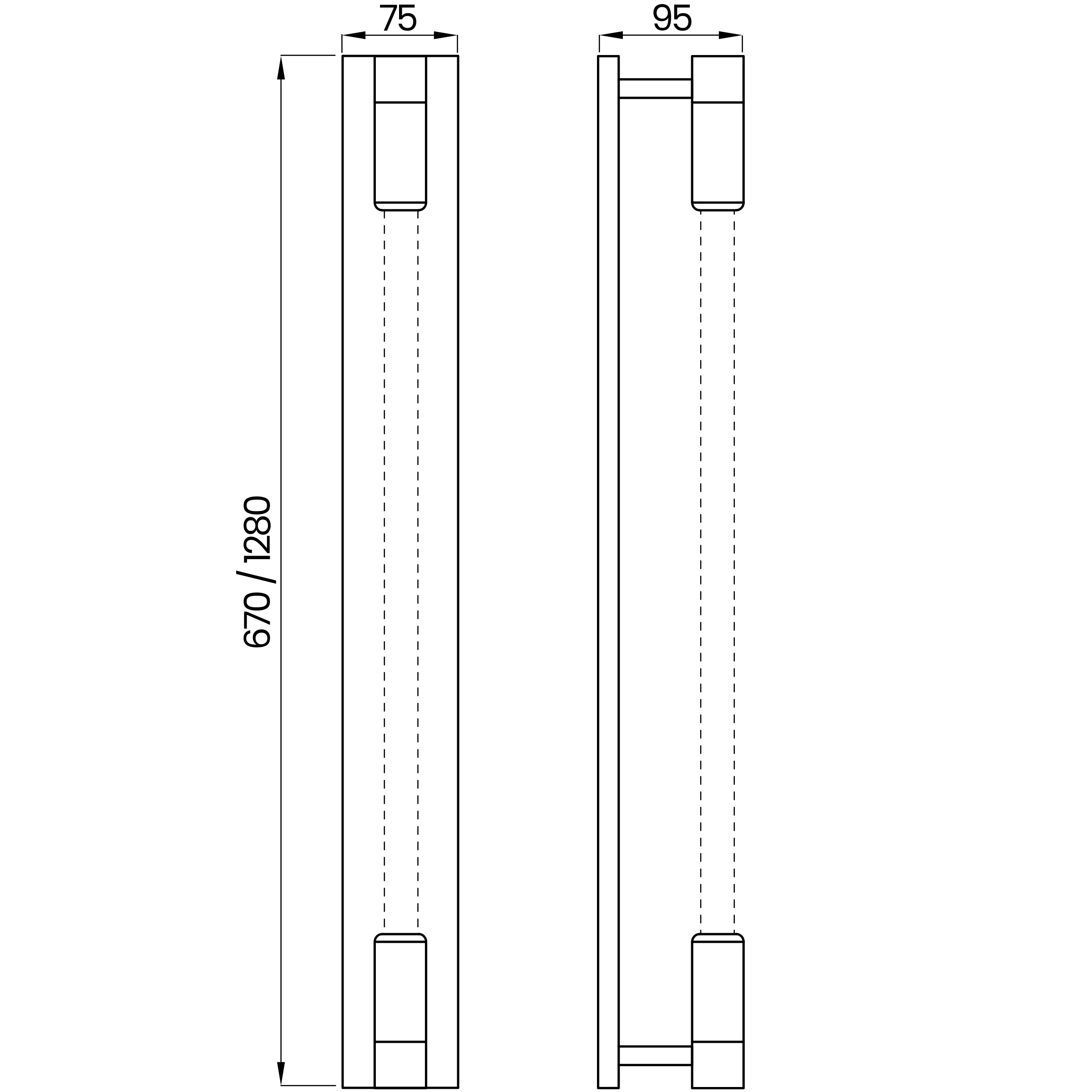 Desenho técnico cotado da arandela, da Usina Design