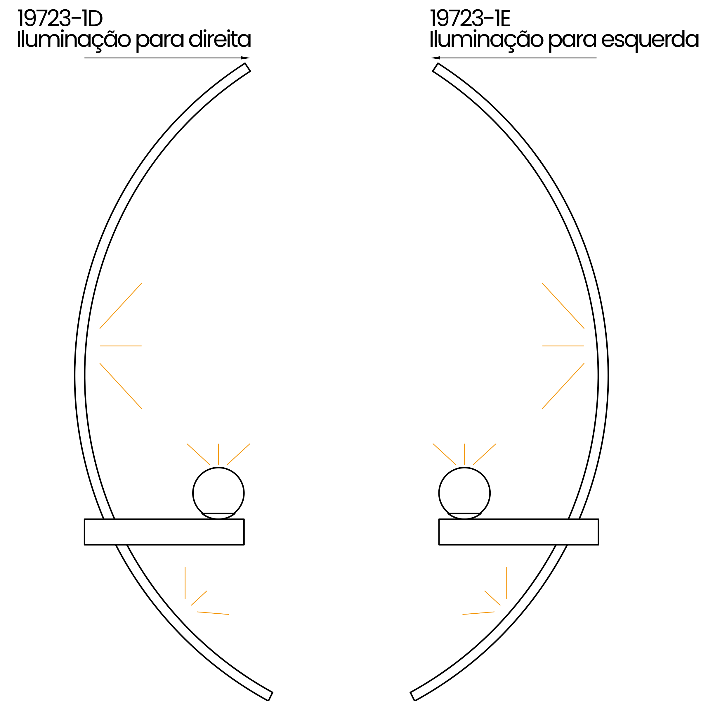 Desenho técnico cotado da arandela, da Usina Design