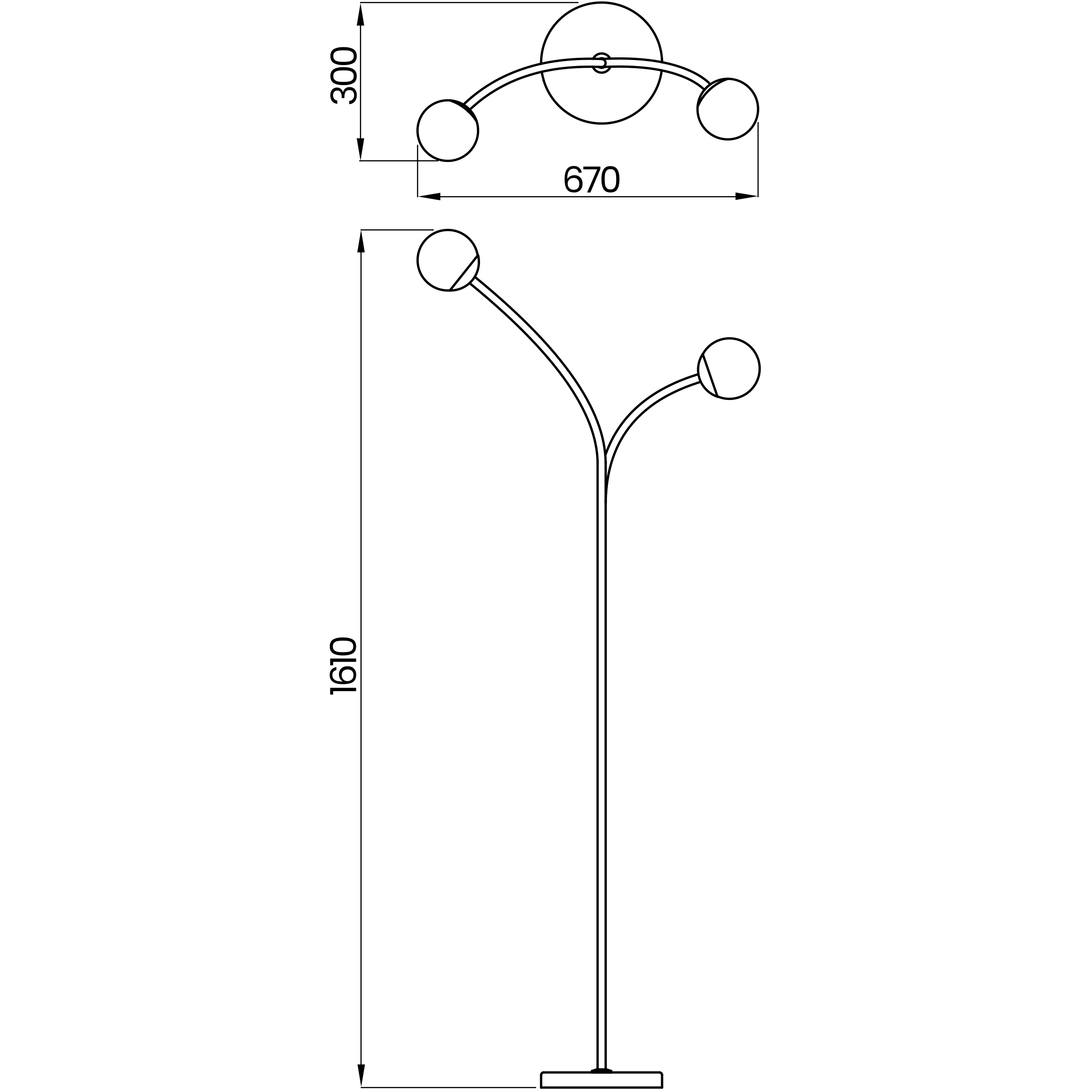 Desenho técnico cotado da coluna, da Usina Design