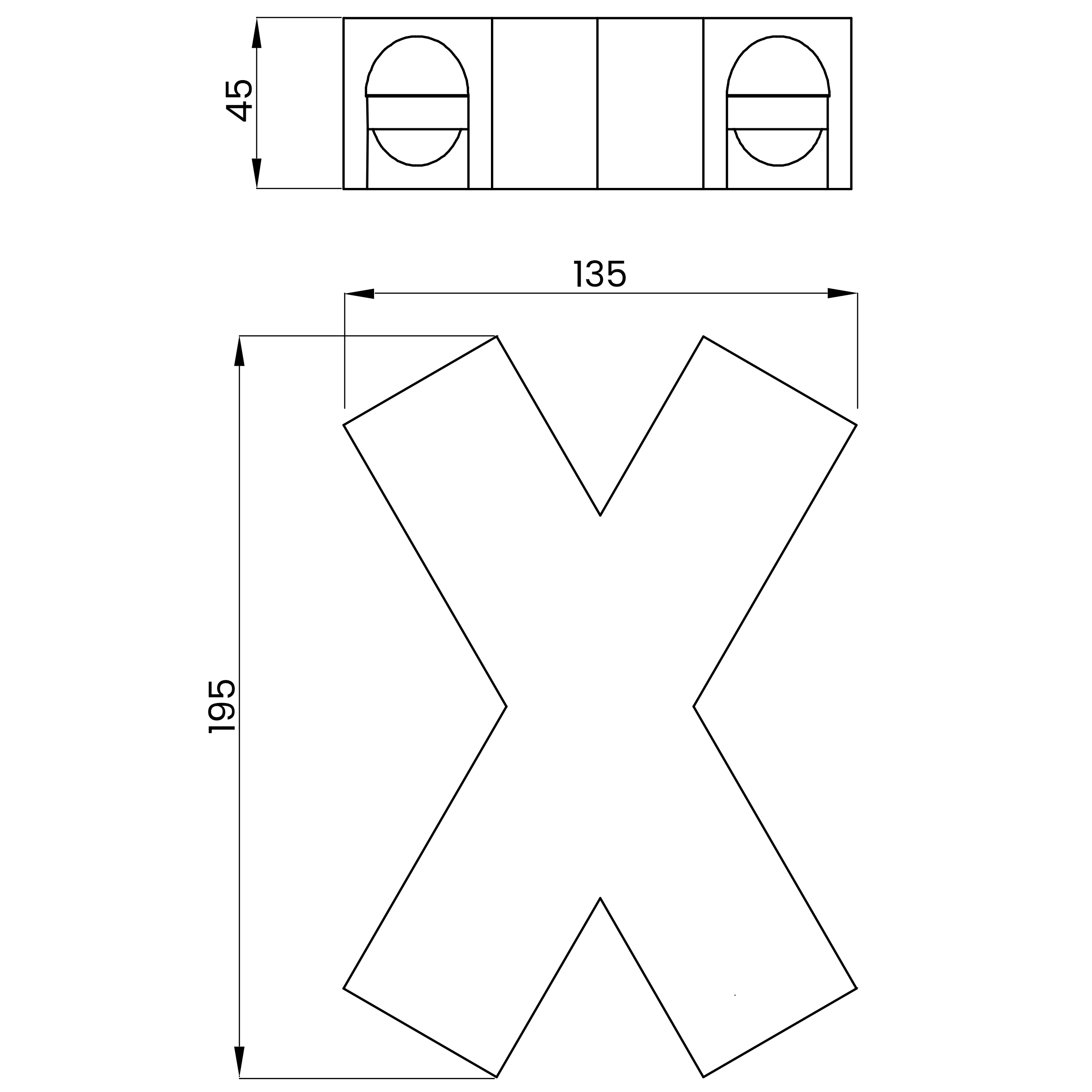 Desenho técnico cotado do conexão, da Usina Design