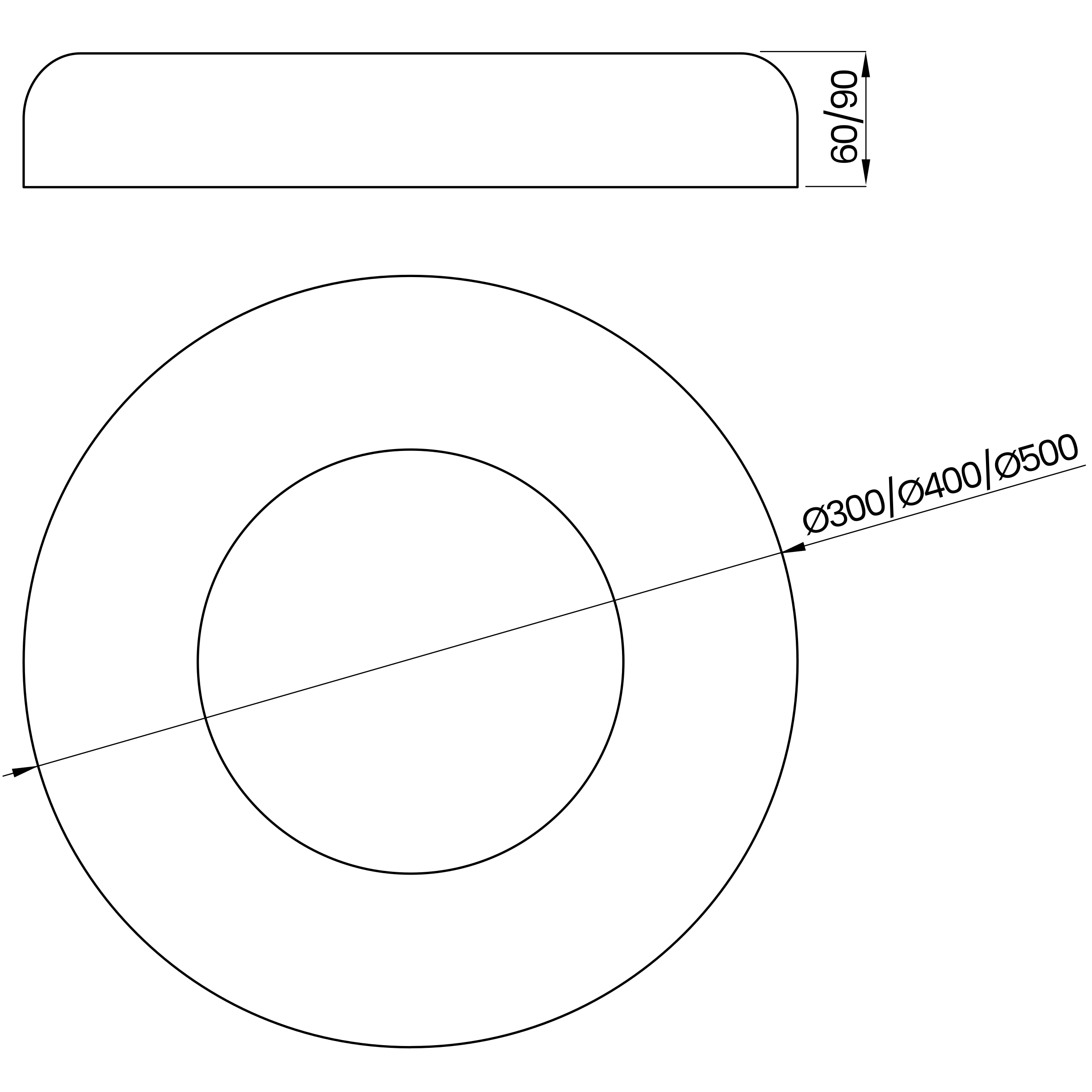 Desenho técnico cotado do plafon, da Usina Design