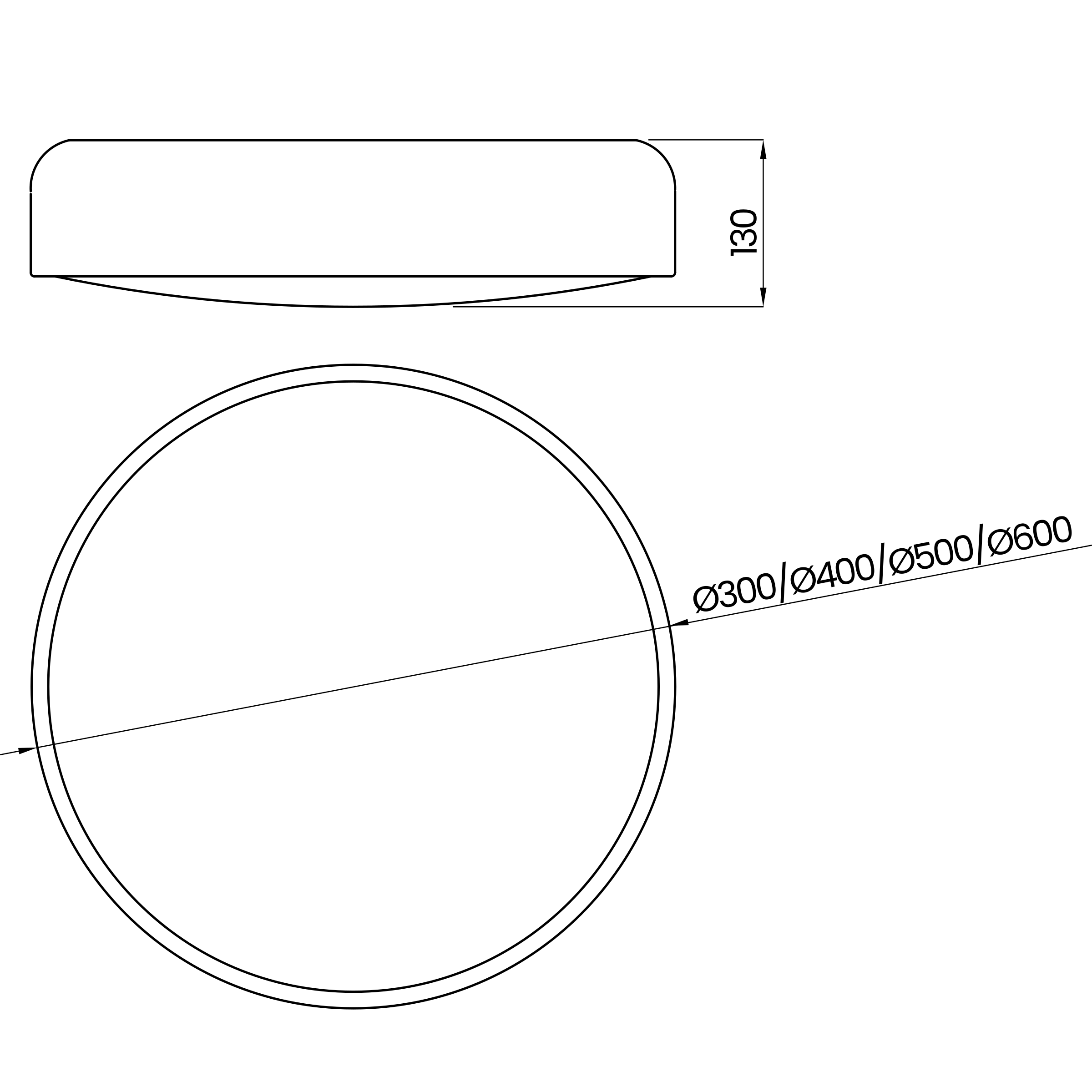 Desenho técnico cotado do plafon, da Usina Design