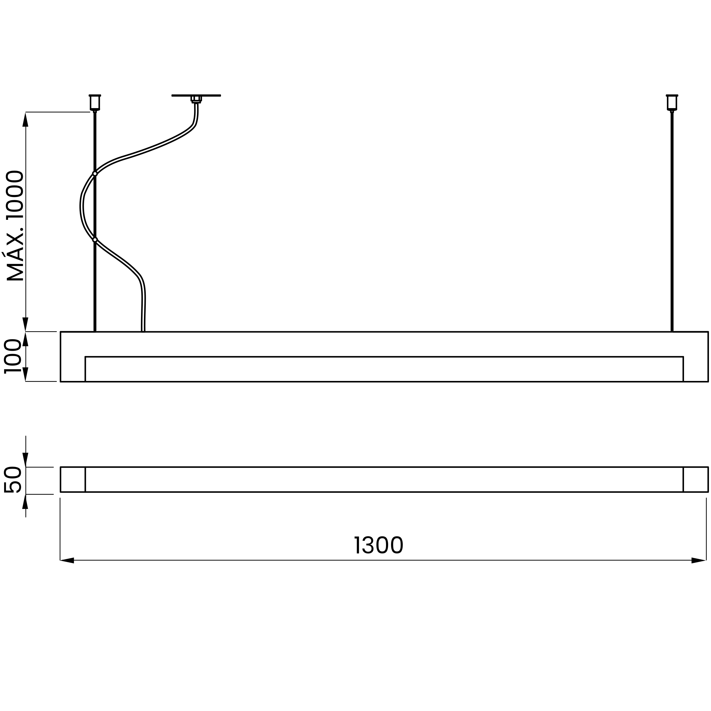 Desenho técnico cotado do pendente, da Usina Design
