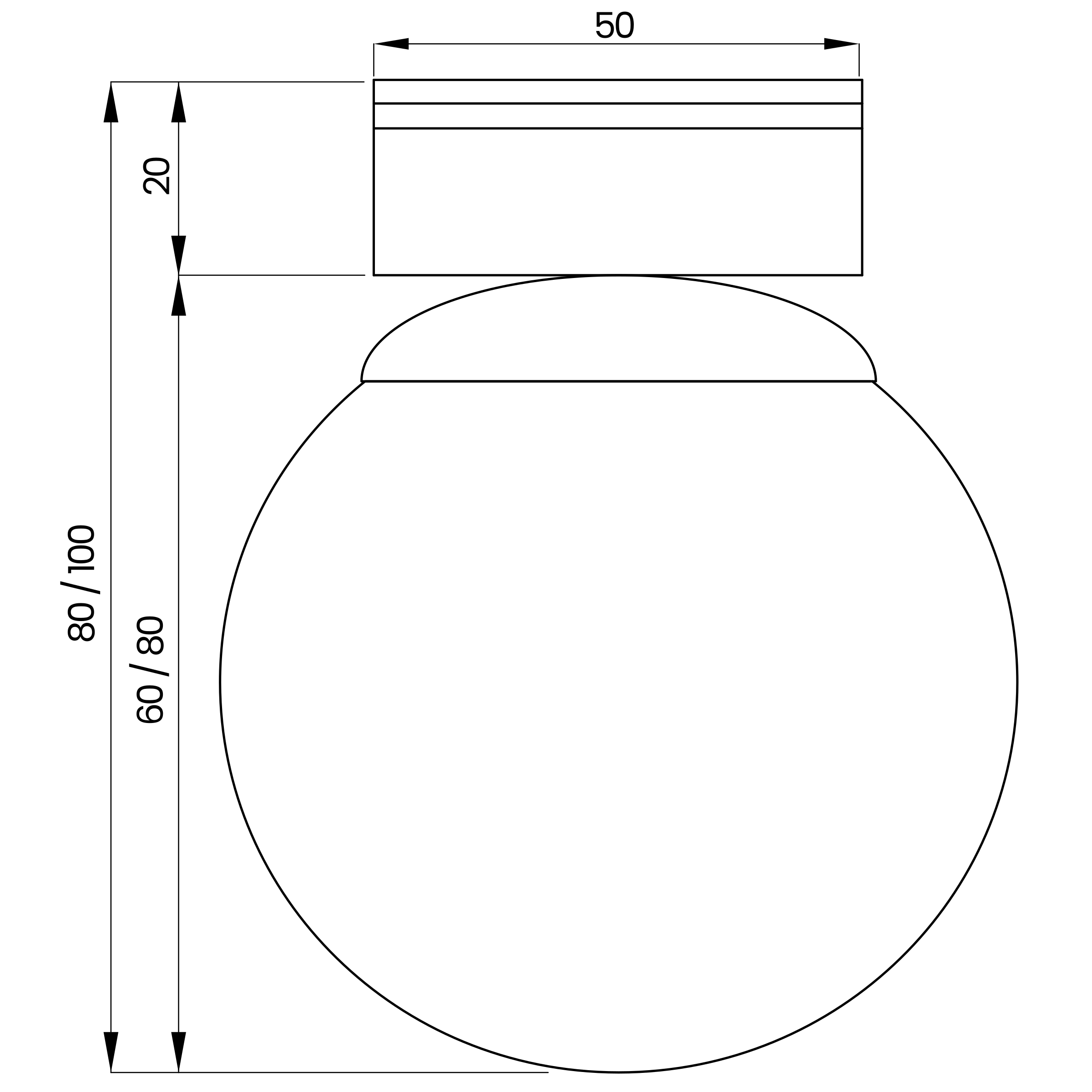 Desenho técnico cotado do plafon, da Usina Design