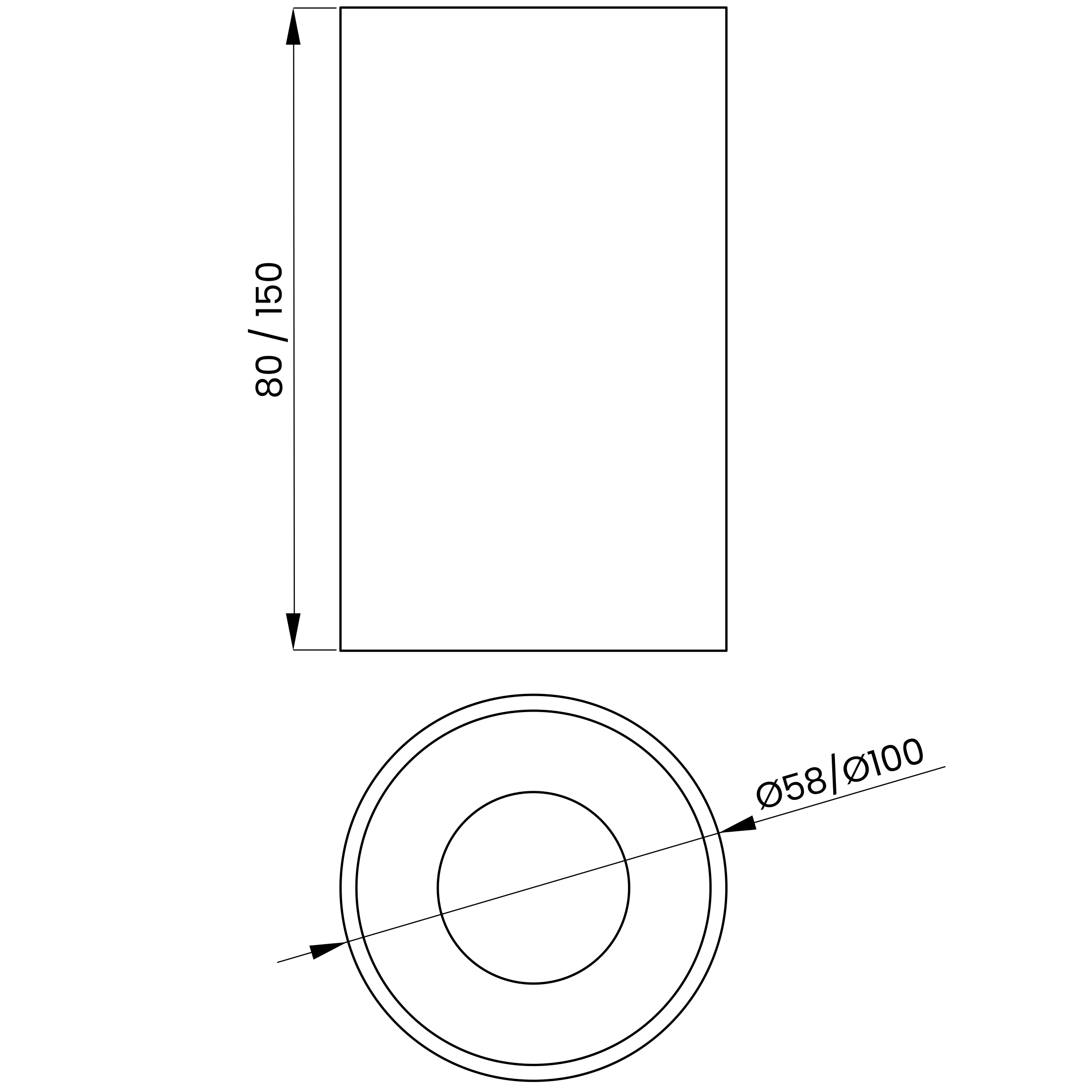 Desenho técnico cotado do plafon, da Usina Design